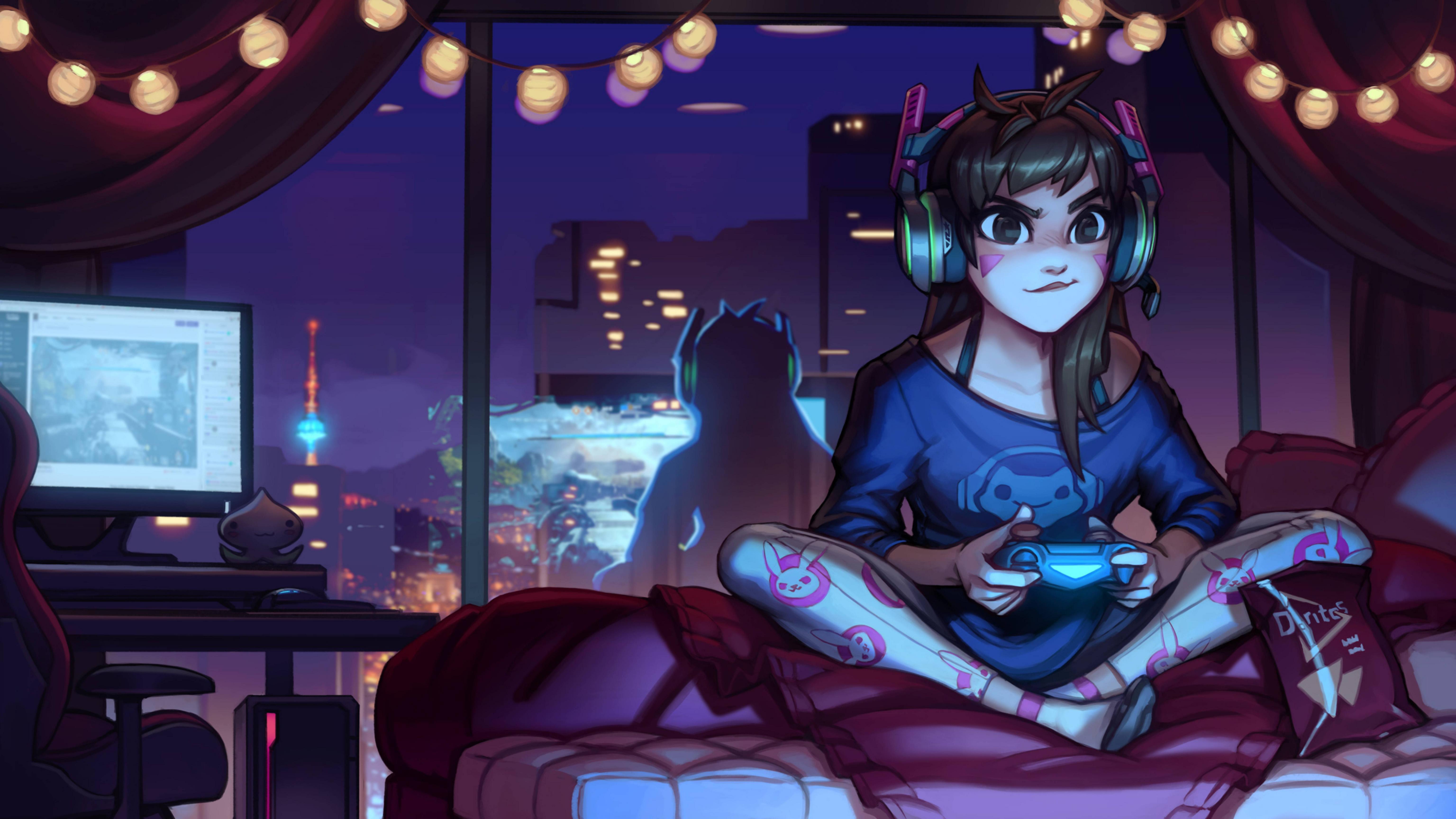 6144x3456 Dva Overwatch Cute Artwork 8K Wallpaper, HD Games 4K Wallpaper, Image, Photo and Background