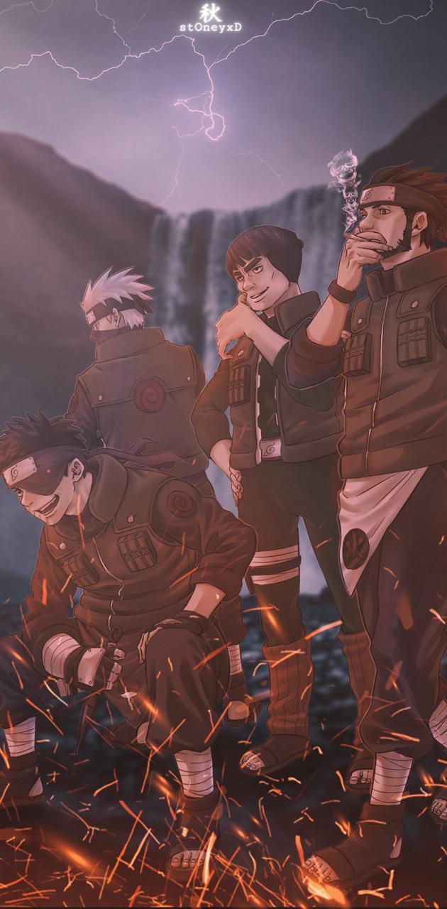 630x1280 Kakashi Obito Guy wallpaper