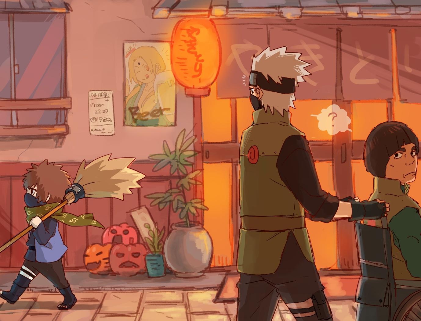 1379x1053 kakashi and might guy and hoki club Wallpaper