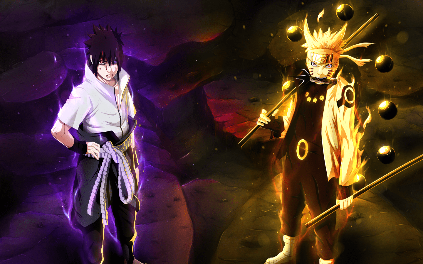 1440x900 Naruto Naruto Uzumaki Sasuke Uchiha HD wallpaper
