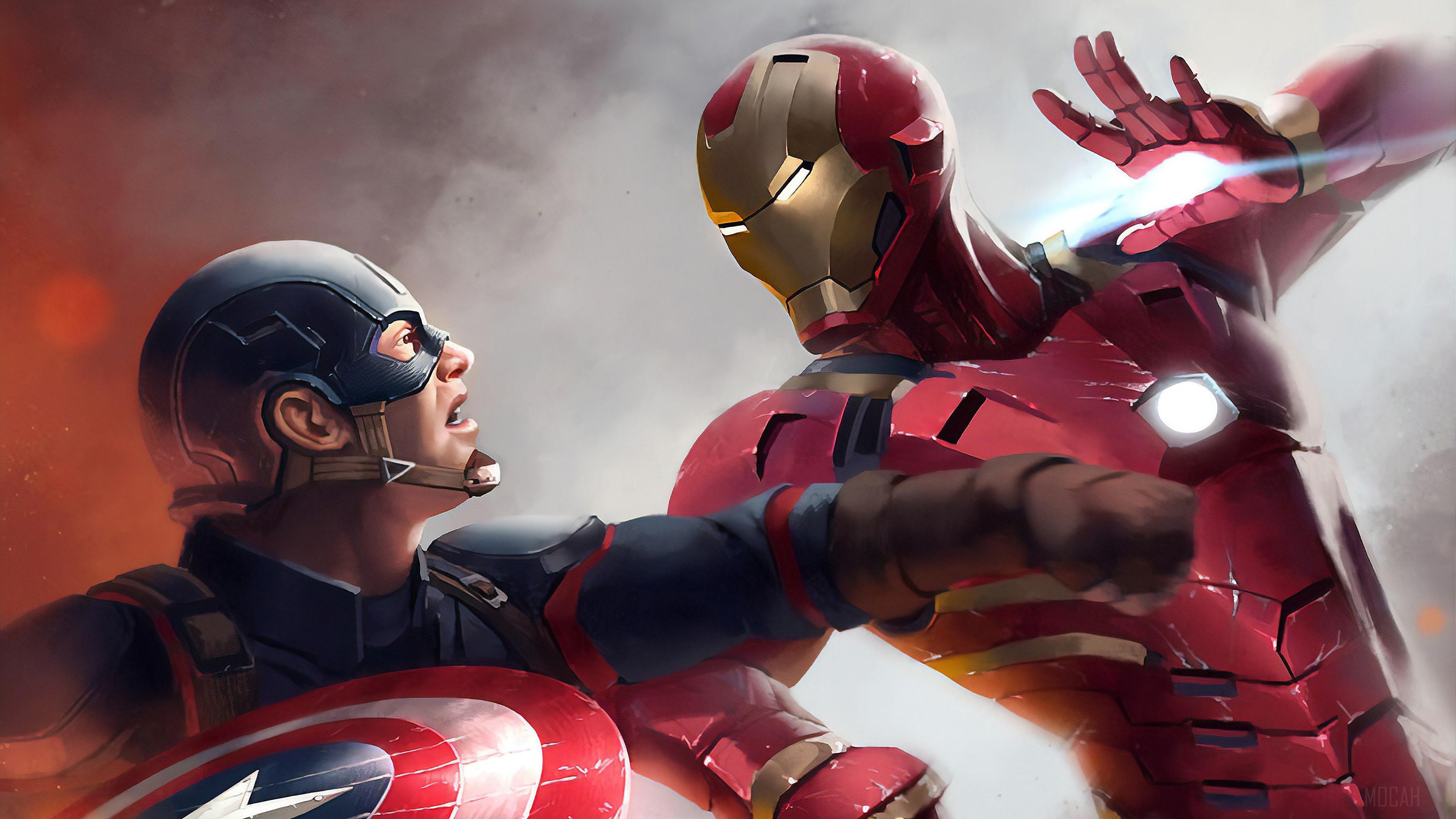 3840x2160 Iron Man Vs Captain America 4k Gallery HD Wallpaper