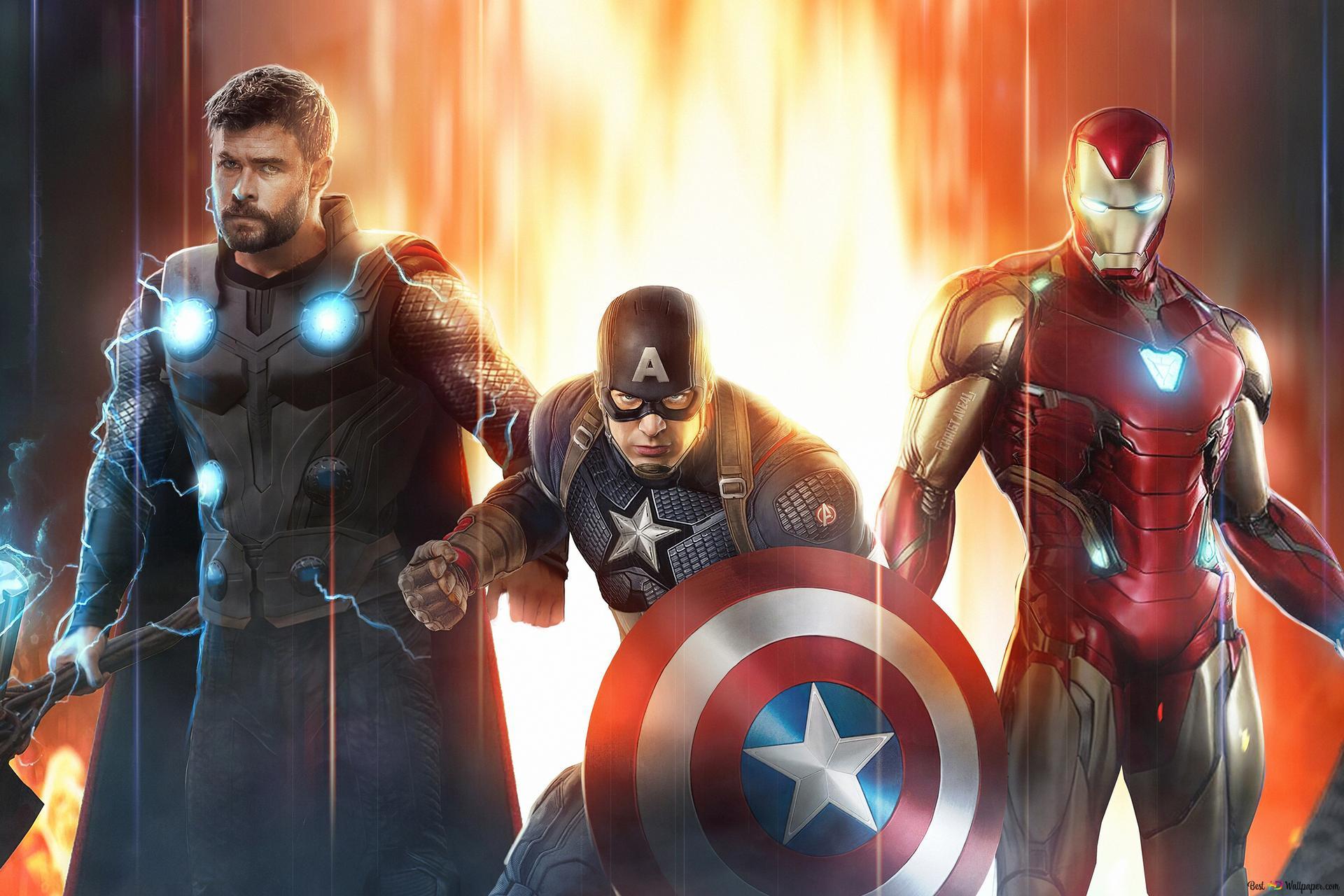 1920x1280 Captain America, Iron Man And Thor Ready To Fight Together 4K wallpaper download