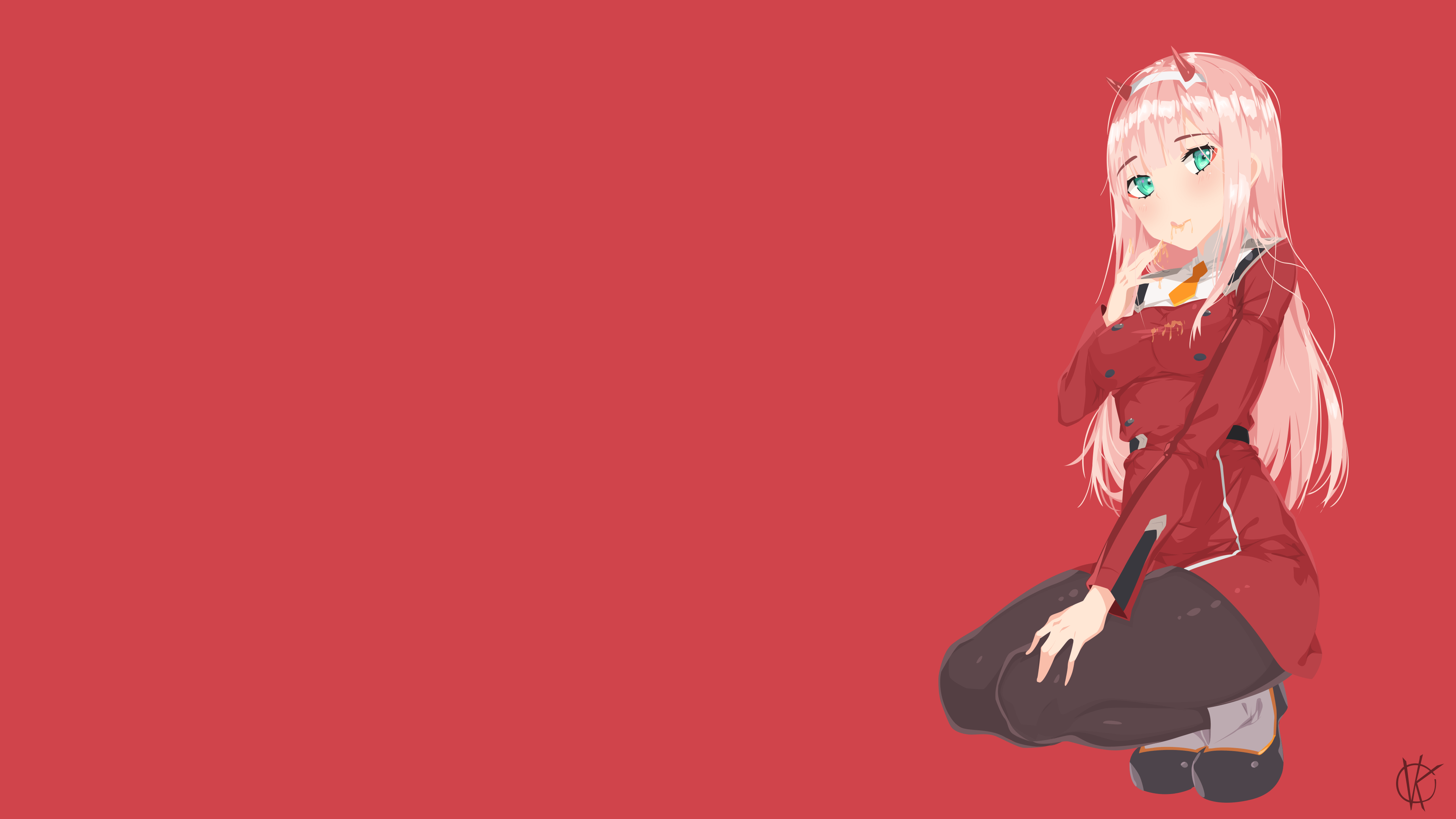 3840x2160 Wallpaper / Darling in the FranXX, Zero Two (Darling in the FranXX), Code: minimalism, anime girls, pink hair free download