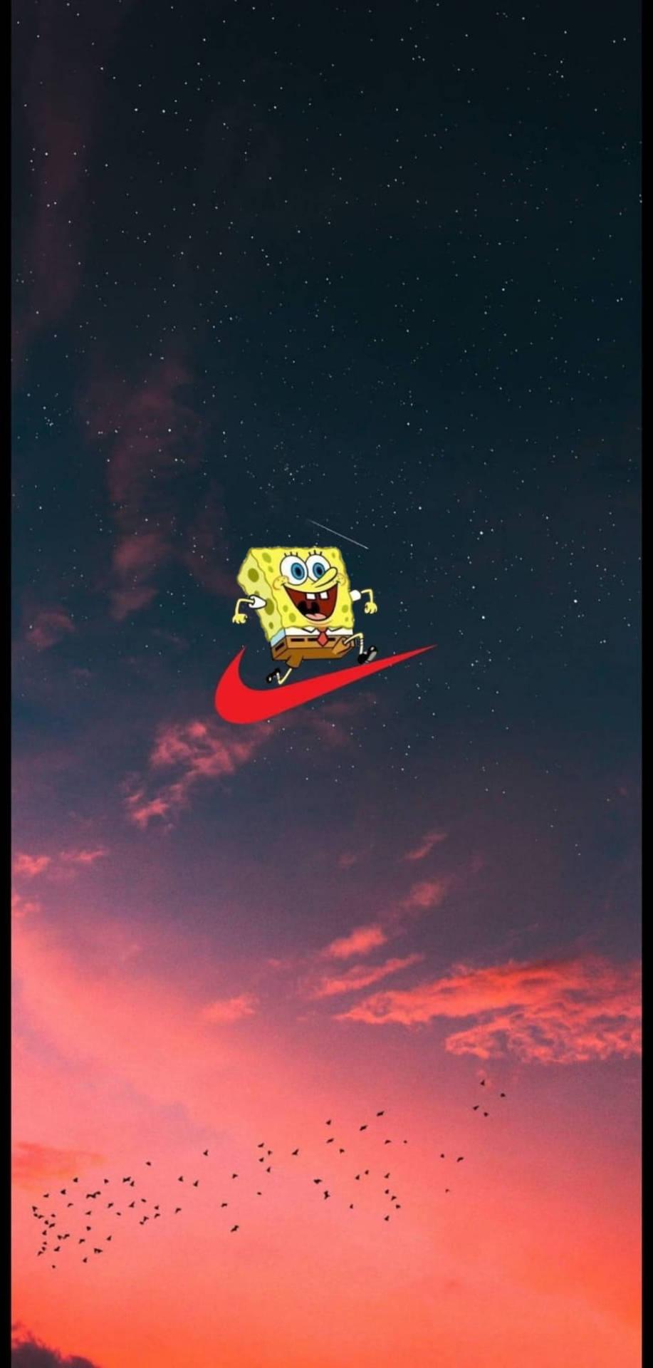 917x1920 Download Nike Cartoon SpongeBob Starry Sky Wallpaper