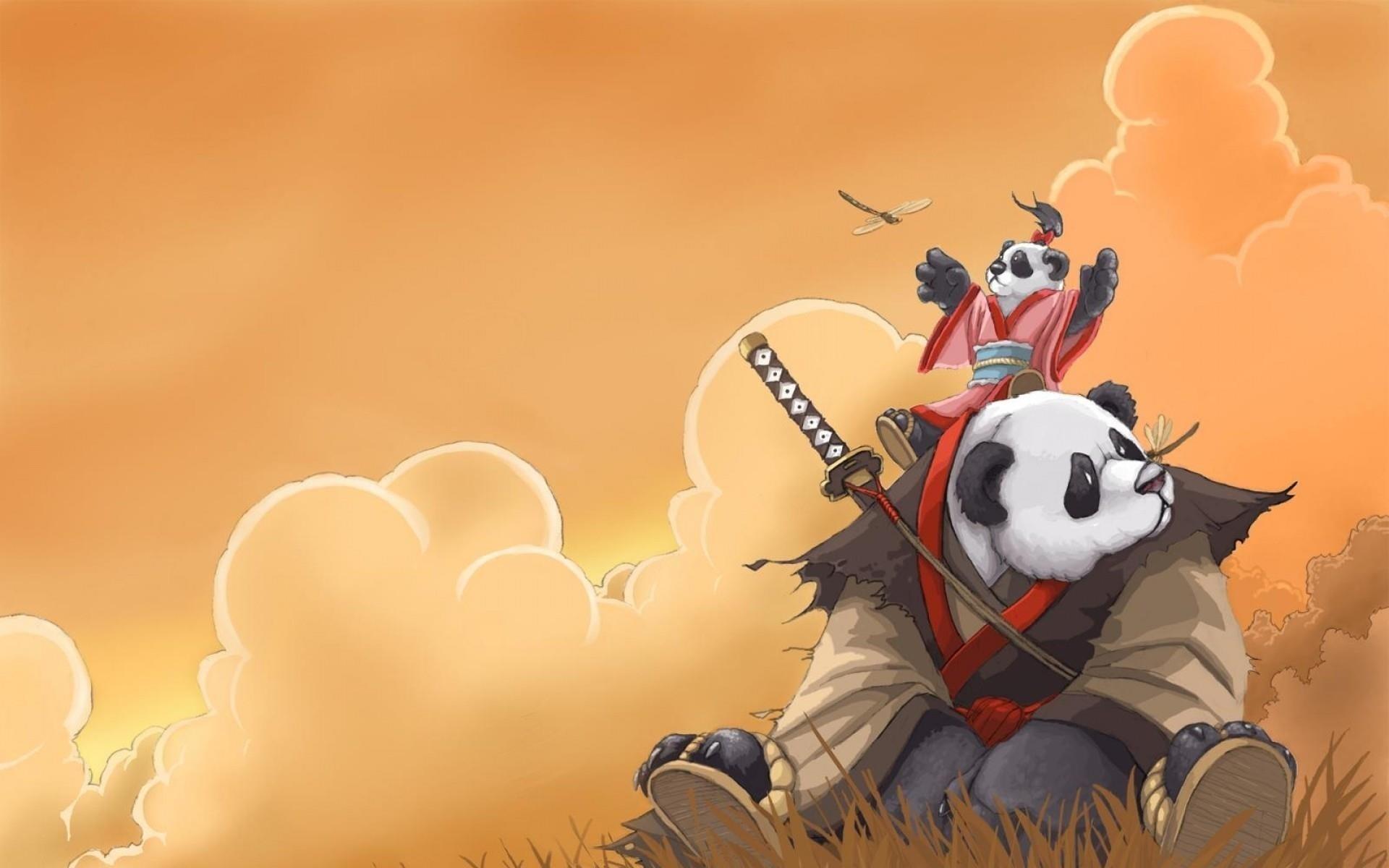 1920x1200 illustration, anime, cartoon, panda, screenshot, computer Gallery HD Wallpaper