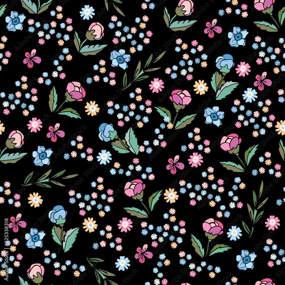 1000x1000 Delicate Magnolia and tea rose. Vector seamless pattern. Cute floral background for textile, design, book and diary covers, wallpaper, print, gift packaging and scrapbook Stock Vector