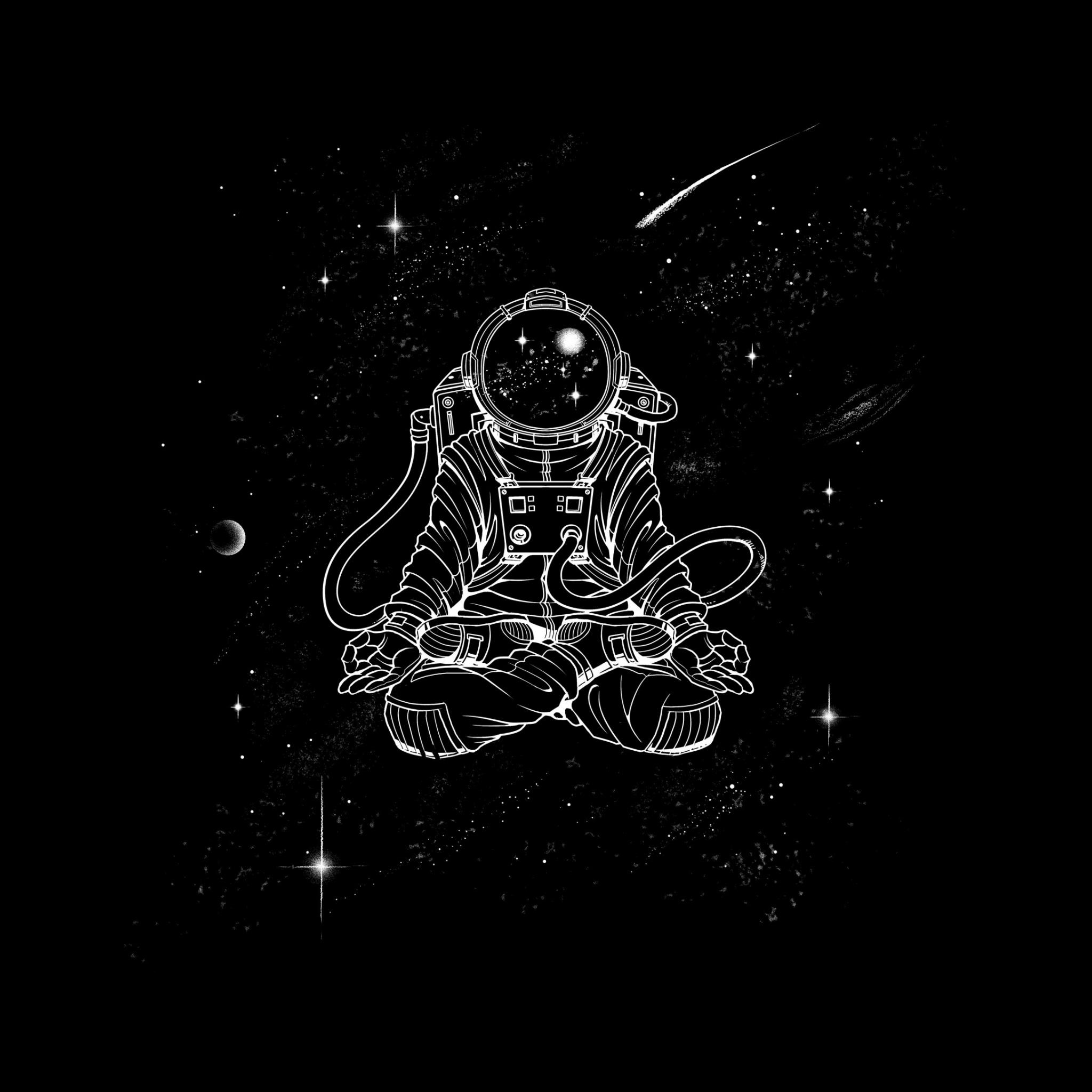 2048x2048 Astronaut Wallpaper 4K, Yoga, Meditation, Minimal art
