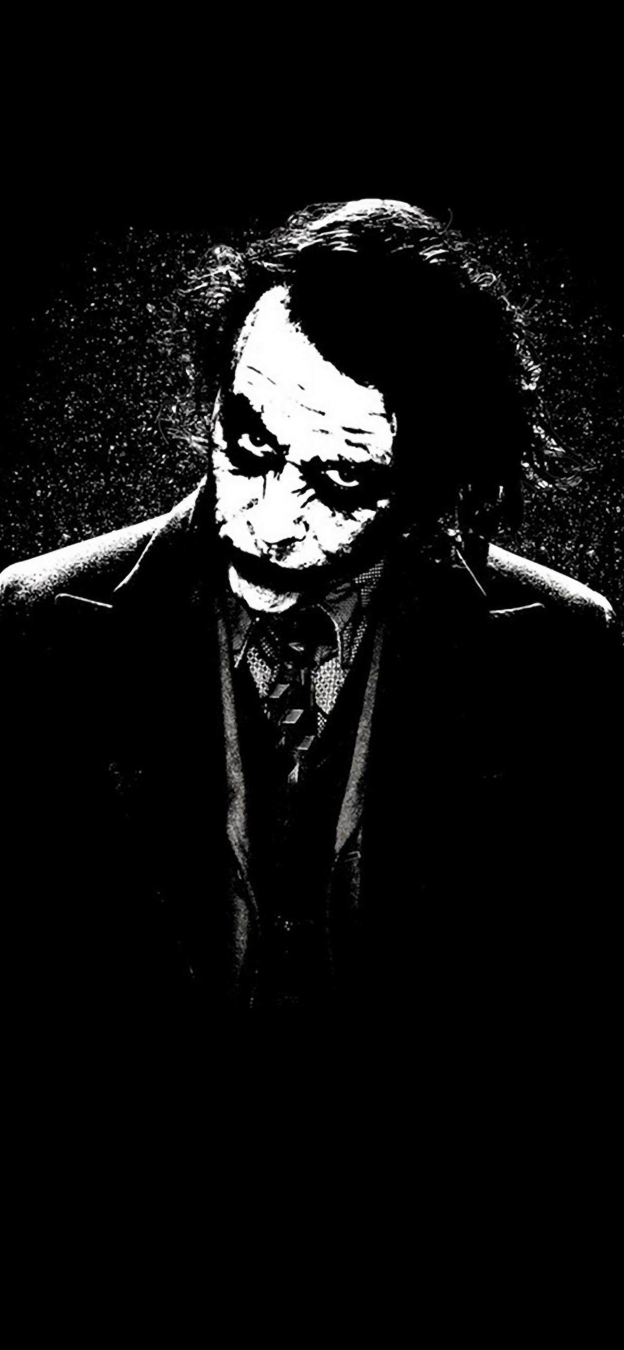 1284x2778 The Joker Batman Black White Painting Art iPhone Wallpaper Free Download