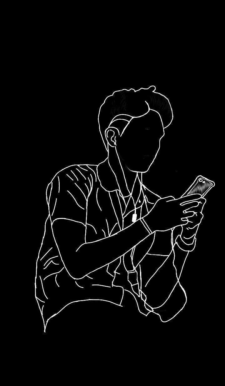 720x1236 Me. Black and white art drawing, Cool wallpaper cartoon, Draw on photo