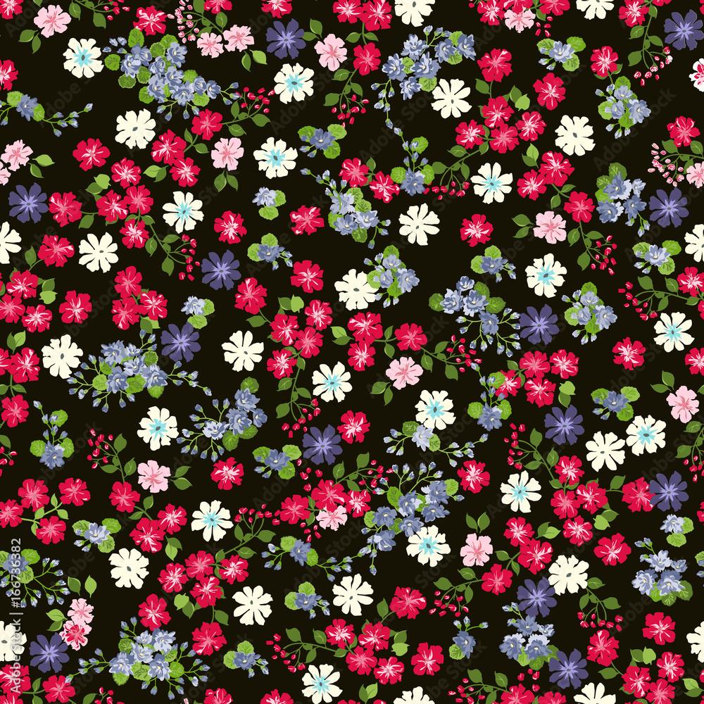 1000x1000 Simple cute pattern in small flower. Liberty style. Floral seamless background for textile or book covers, manufacturing, wallpaper, print, gift wrap and scrapbooking. Stock Vector