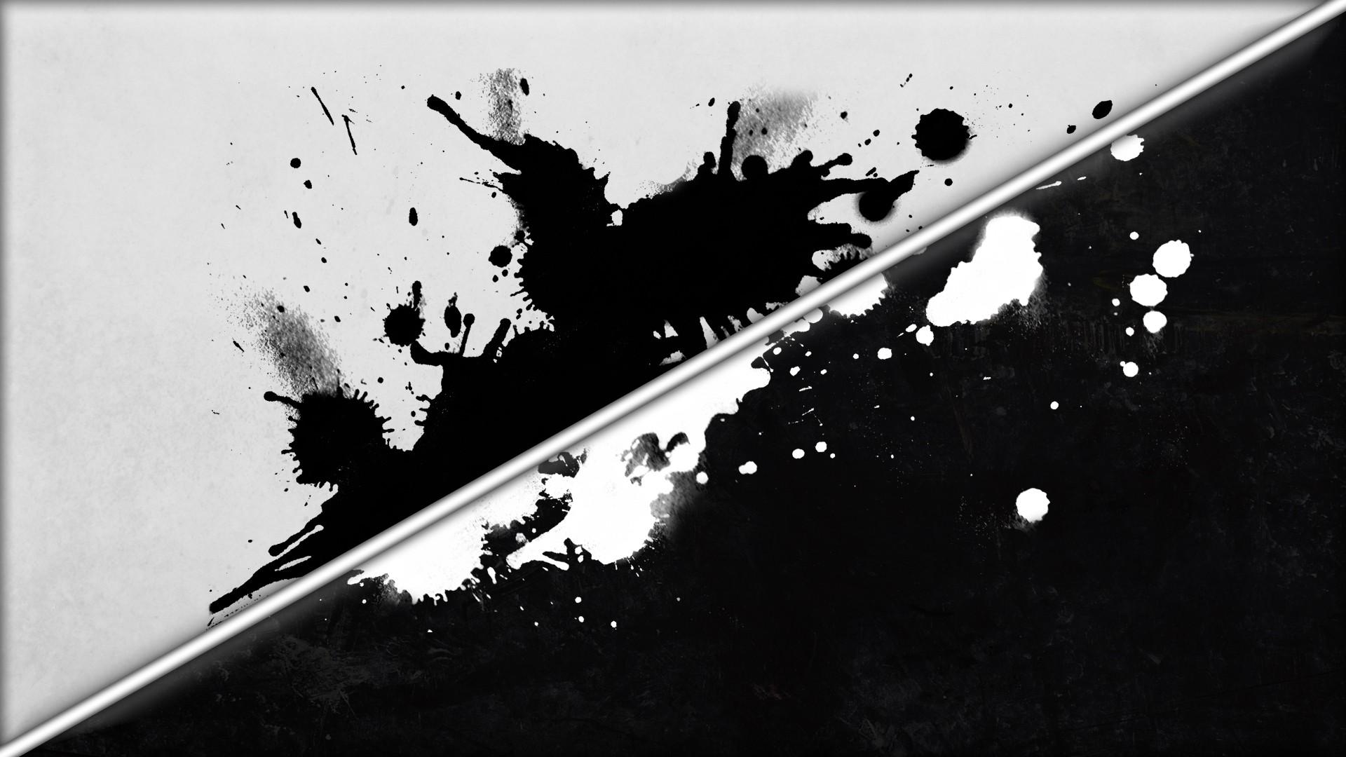 1920x1080 abstract, grunge, black, paint splatter, white, digital art, artwork, lines, monochrome Gallery HD Wallpaper