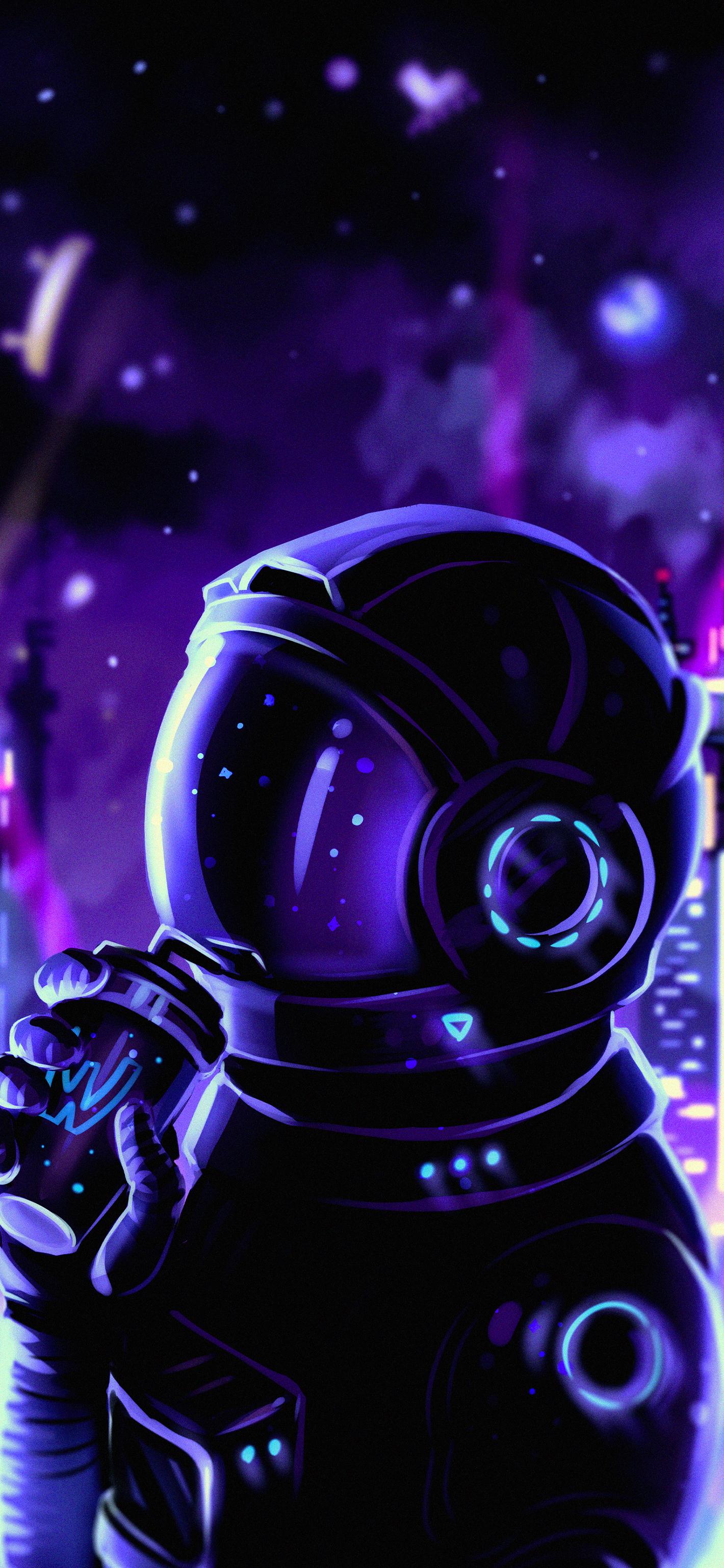 1420x3073 Galaxy Astronaut