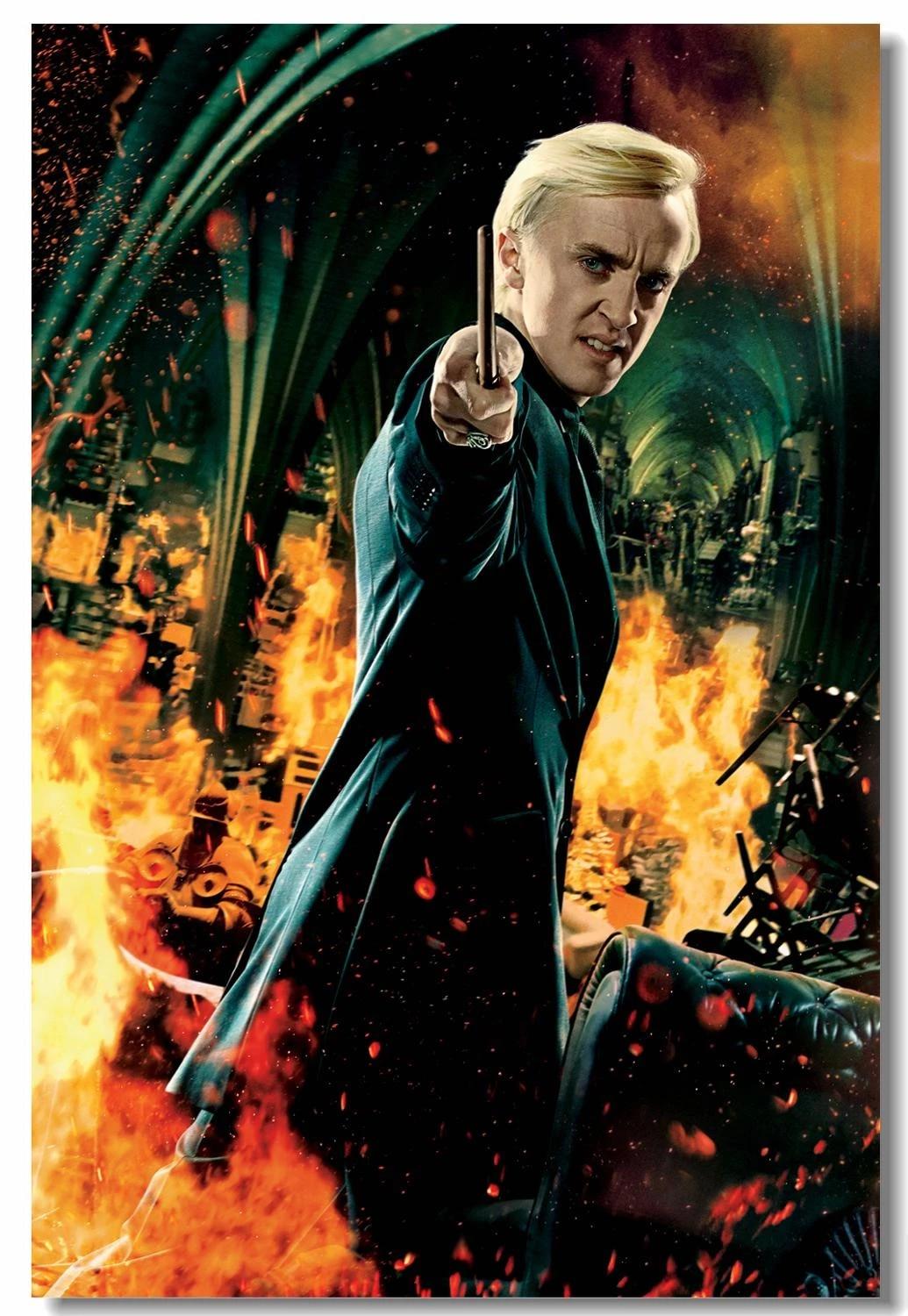 1035x1500 Custom Printing Canvas Wall Art Tom Felton Draco Malfoy Poster Hp7 Movie Wall Sticker It All Ends Wallpaper Bedroom Decor #
