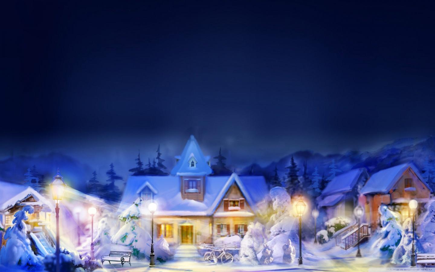 1440x900 Christmas Town Scene Ultra HD Desktop Background Wallpaper for 4K UHD TV : Widescreen & UltraWide Desktop & Laptop : Tablet