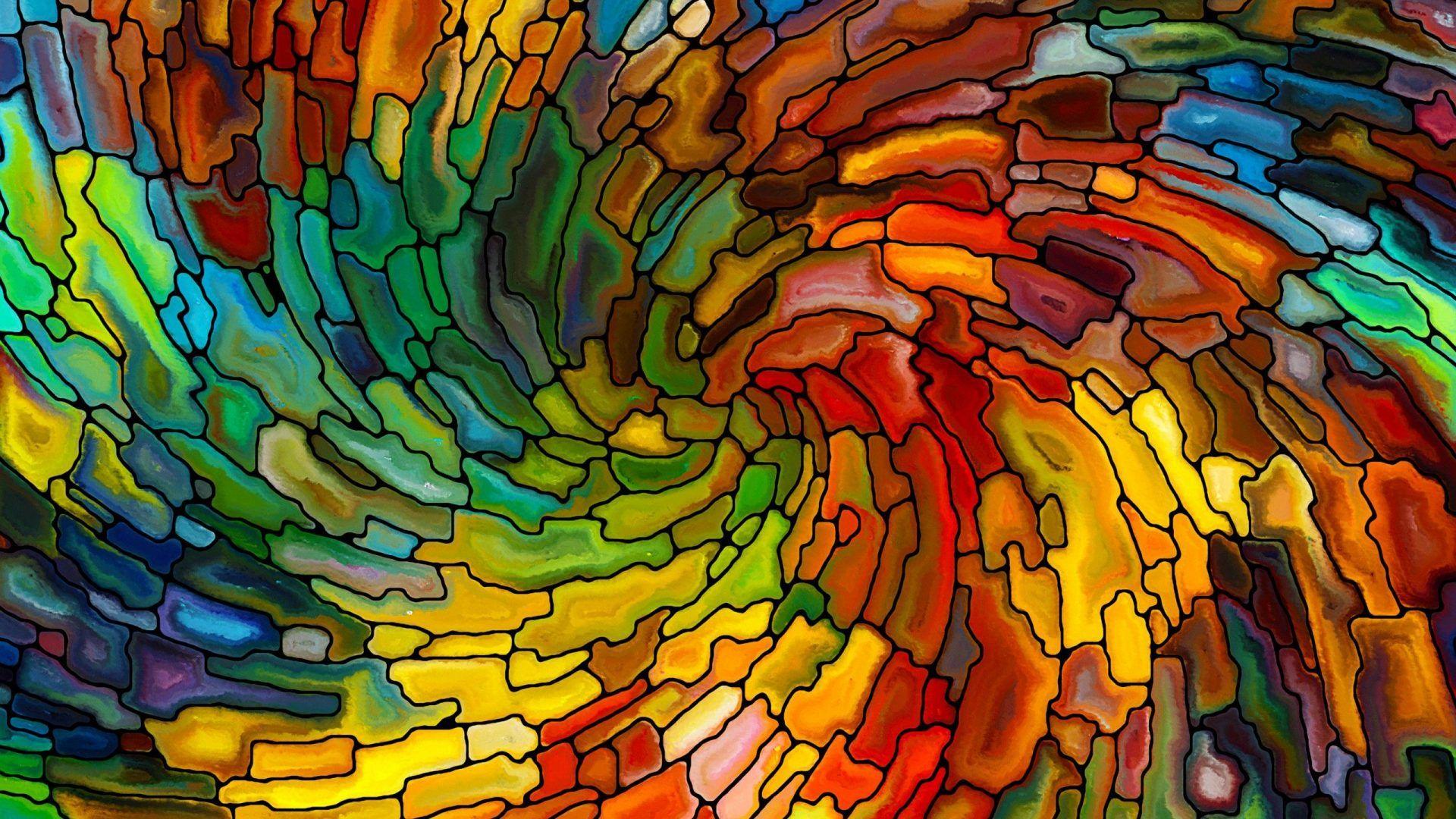 1920x1080 Stained Glass Wallpaper HD 23323. Art stained, Stained glass art, Abstract wallpaper