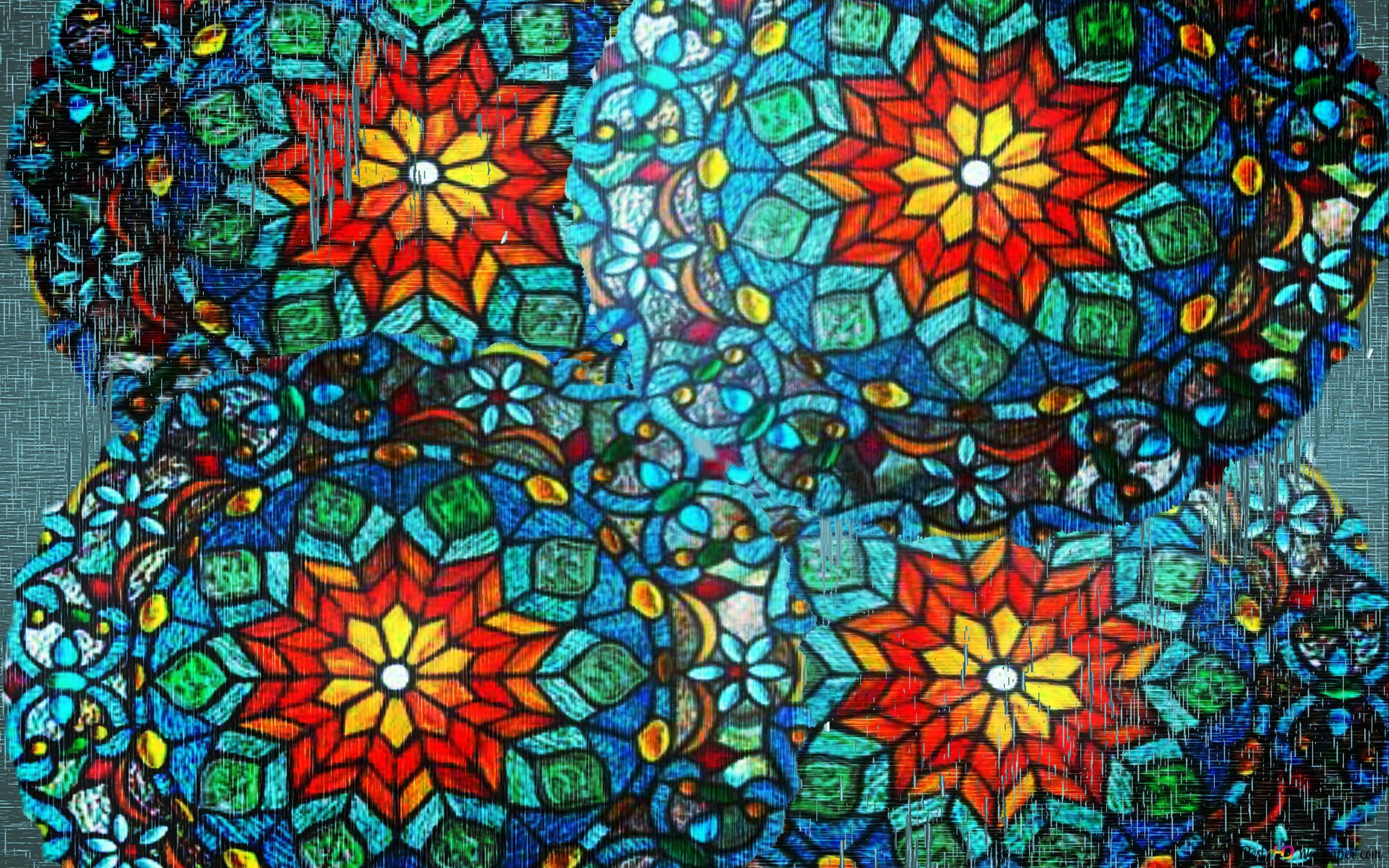 2560x1600 colorful stained glass 2K wallpaper download