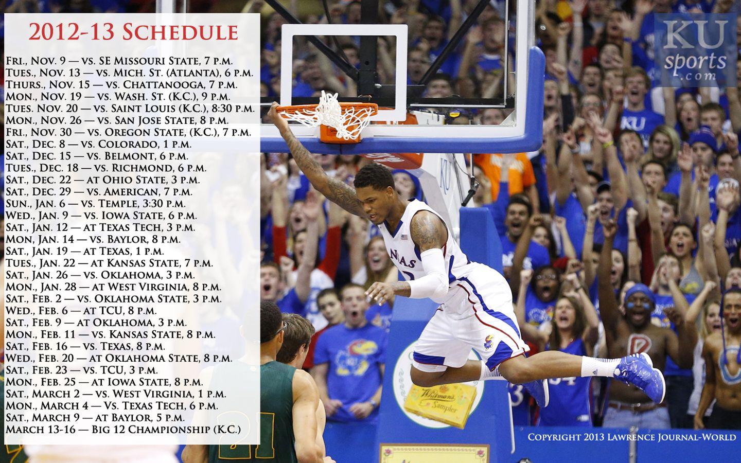 1440x900 2012 13 Kansas Men's Basketball Wallpaper. KUsports.com Mobile