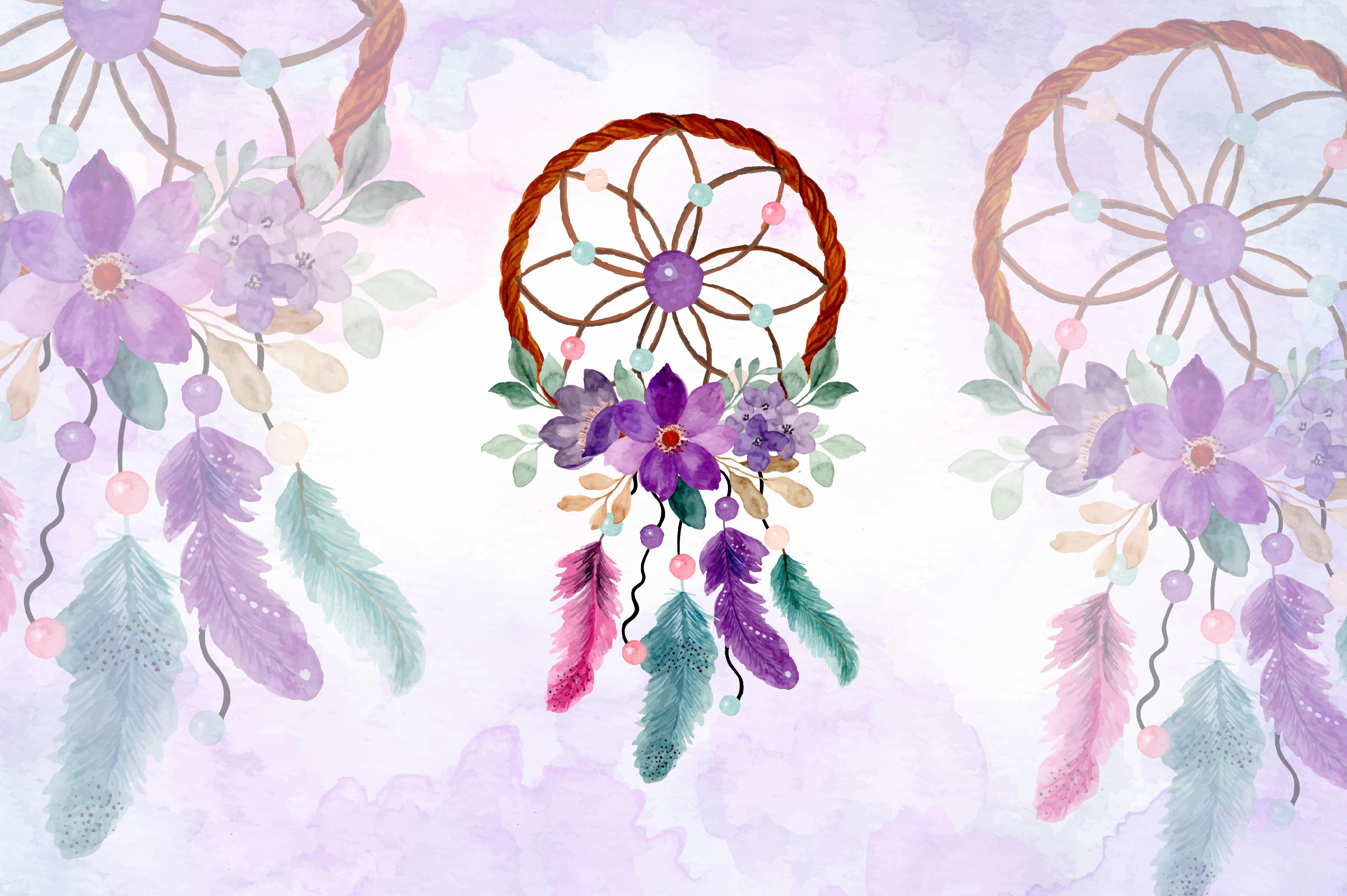 3480x2316 Watercolor Dream Catcher with Floral 13 Graphic by asrulaqroni · Creative Fabrica