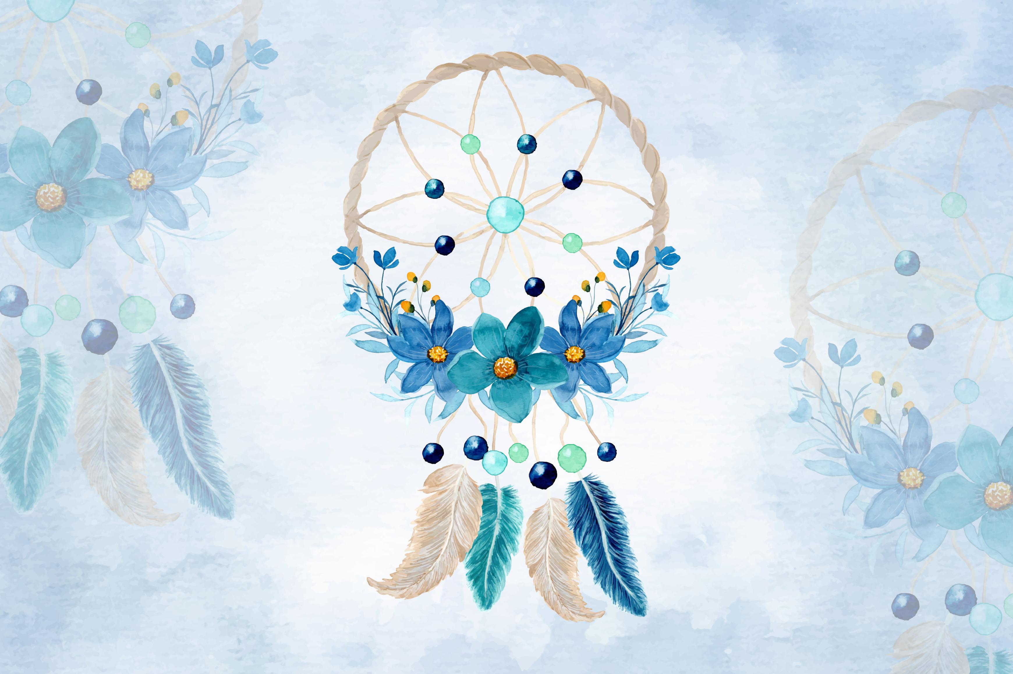 3480x2316 Watercolor Dream Catcher with Floral 15 Graphic by asrulaqroni · Creative Fabrica