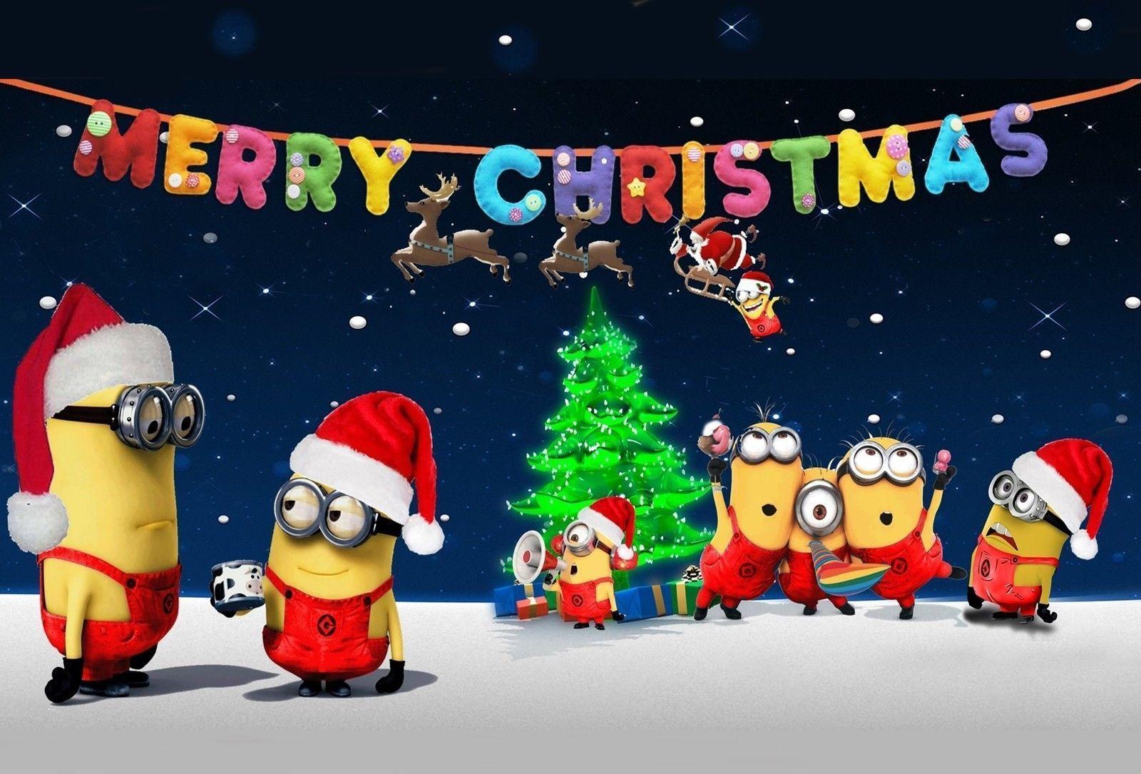 Download Animated Cartoon Minion Merry Christmas Wallpaper  Wallpaperscom