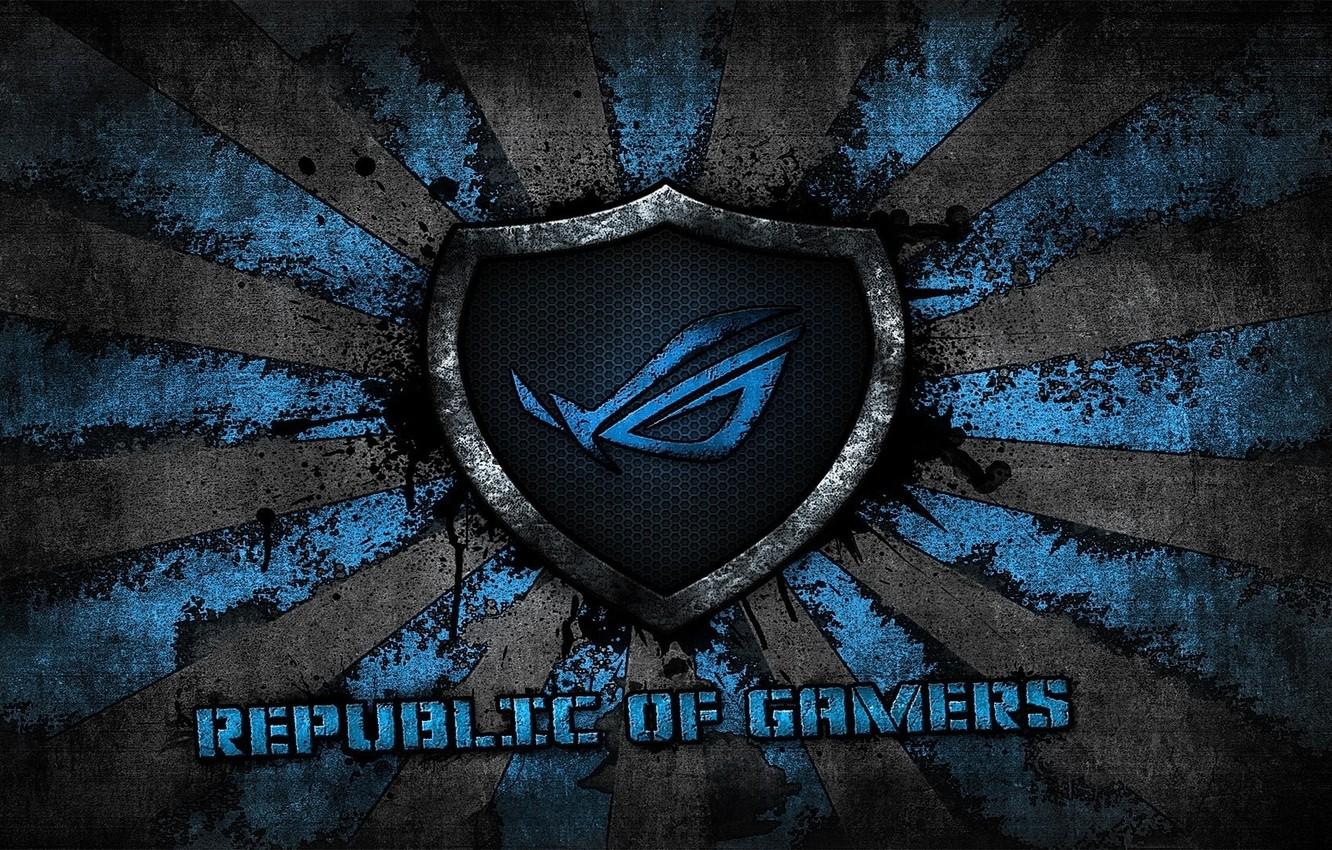 1332x850 Wallpaper Logo, Grey, Blue, Background, Brand, Asus, Rog, Republic Of Gamers, Asus Gamer Image For Desktop, Section Hi Tech