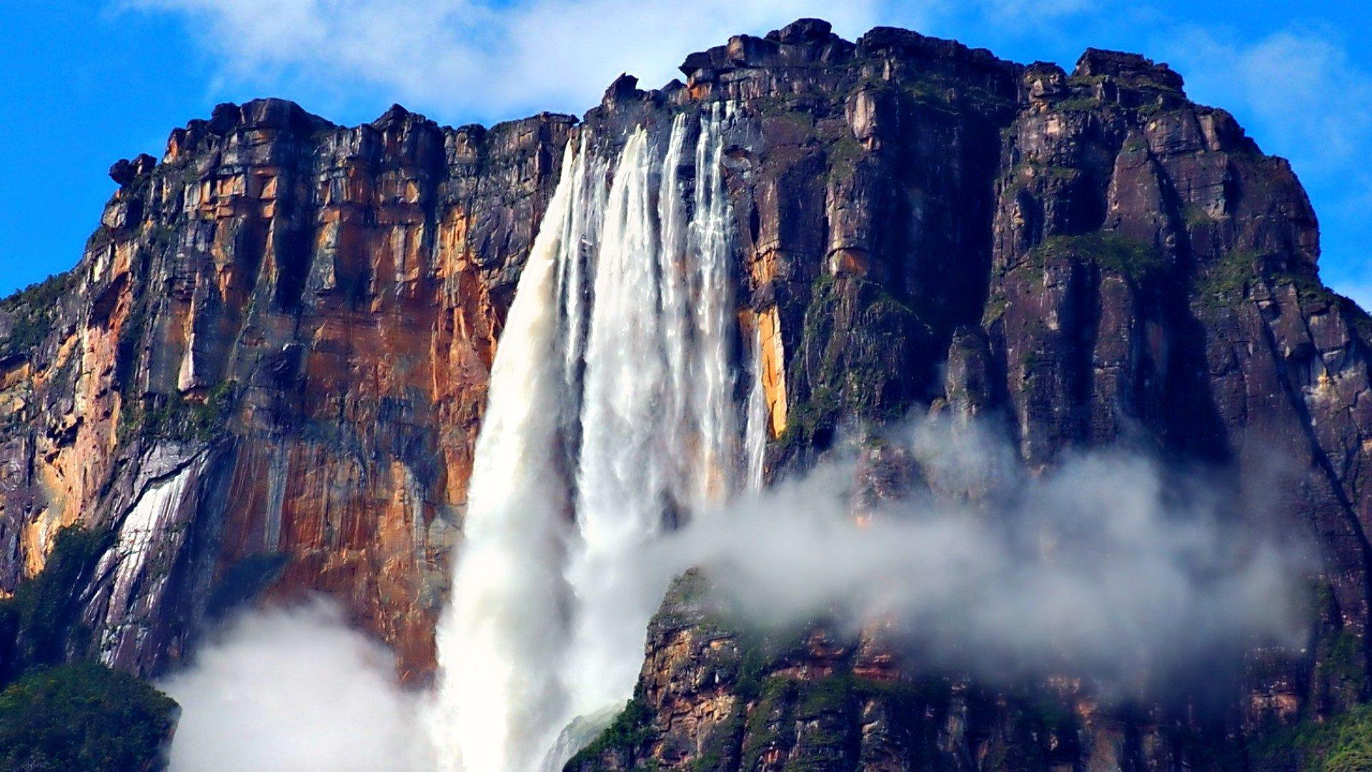 1920x1080 Angel Falls Height 979 M Location Auyantepui Canaima National Park Bolivar State Venezuela Full HD Wallpaper 1920x1080 :