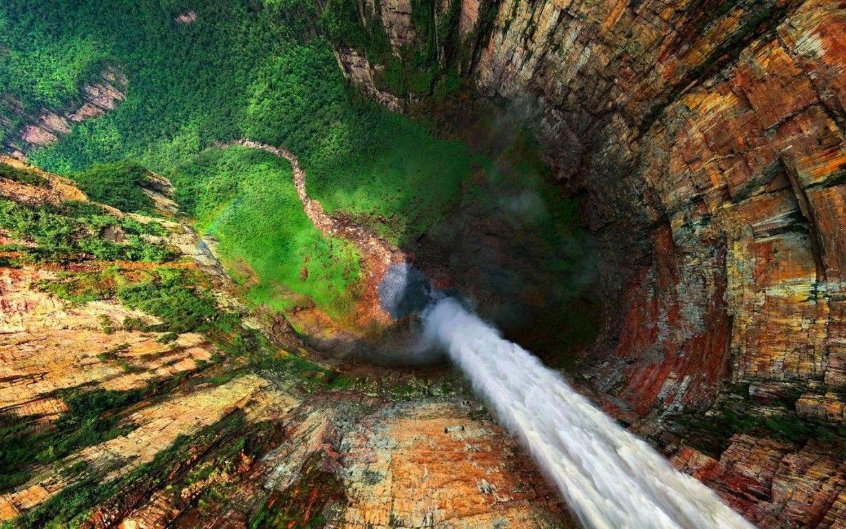 1229x768 Dragon Falls Venezuela (7). Waterfall wallpaper, Waterfall, Angel falls venezuela
