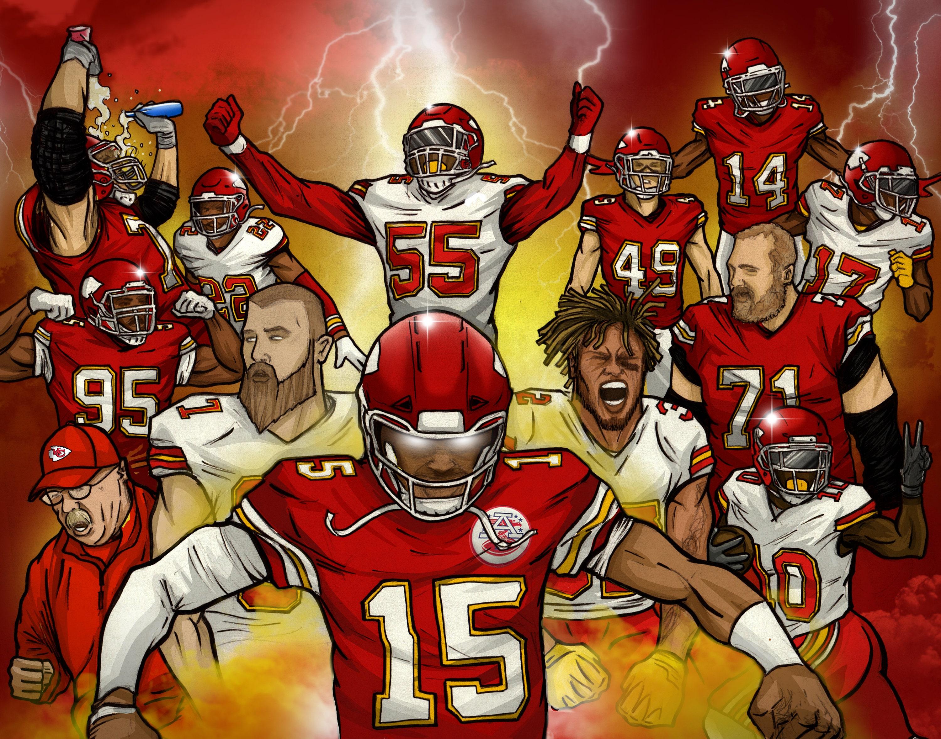 3000x2357 Kansas City Chiefs 2019 2020 Team Mural