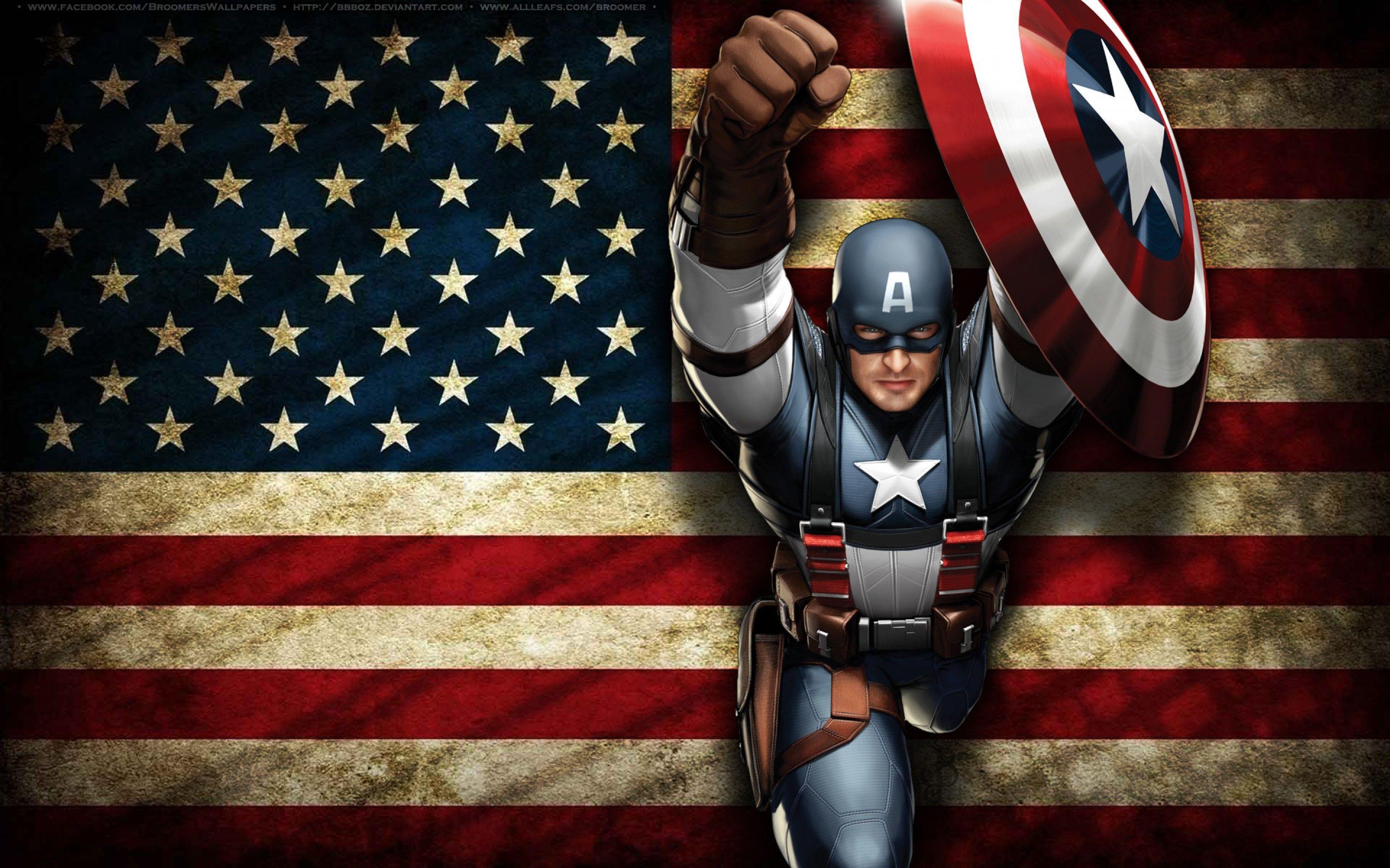 2880x1800 Captain America Flag wallpaper