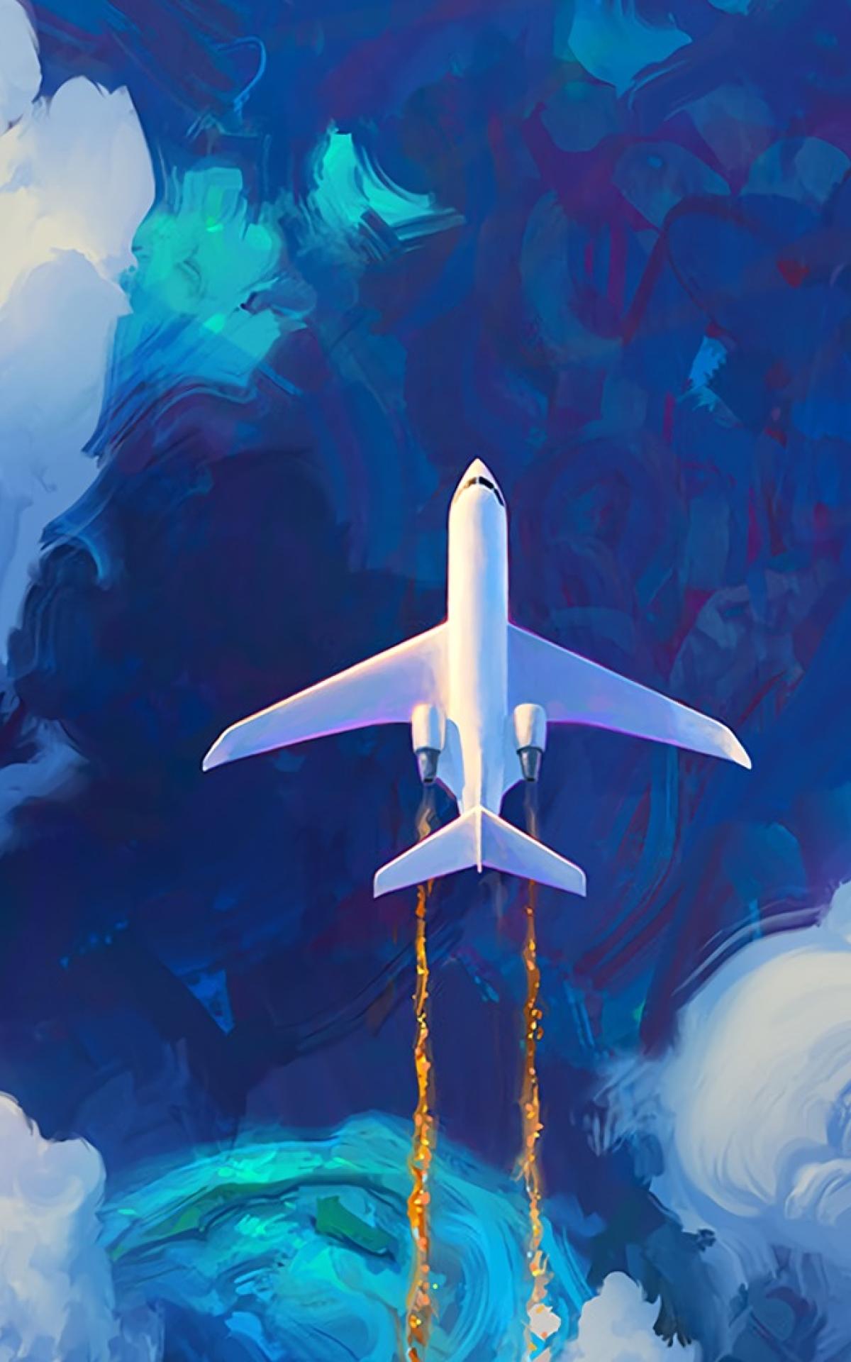 1200x1920 Plane And Clouds Artistic Digital Art 1200x1920 Resolution Wallpaper, HD Artist 4K Wallpaper, Image, Photo and Background