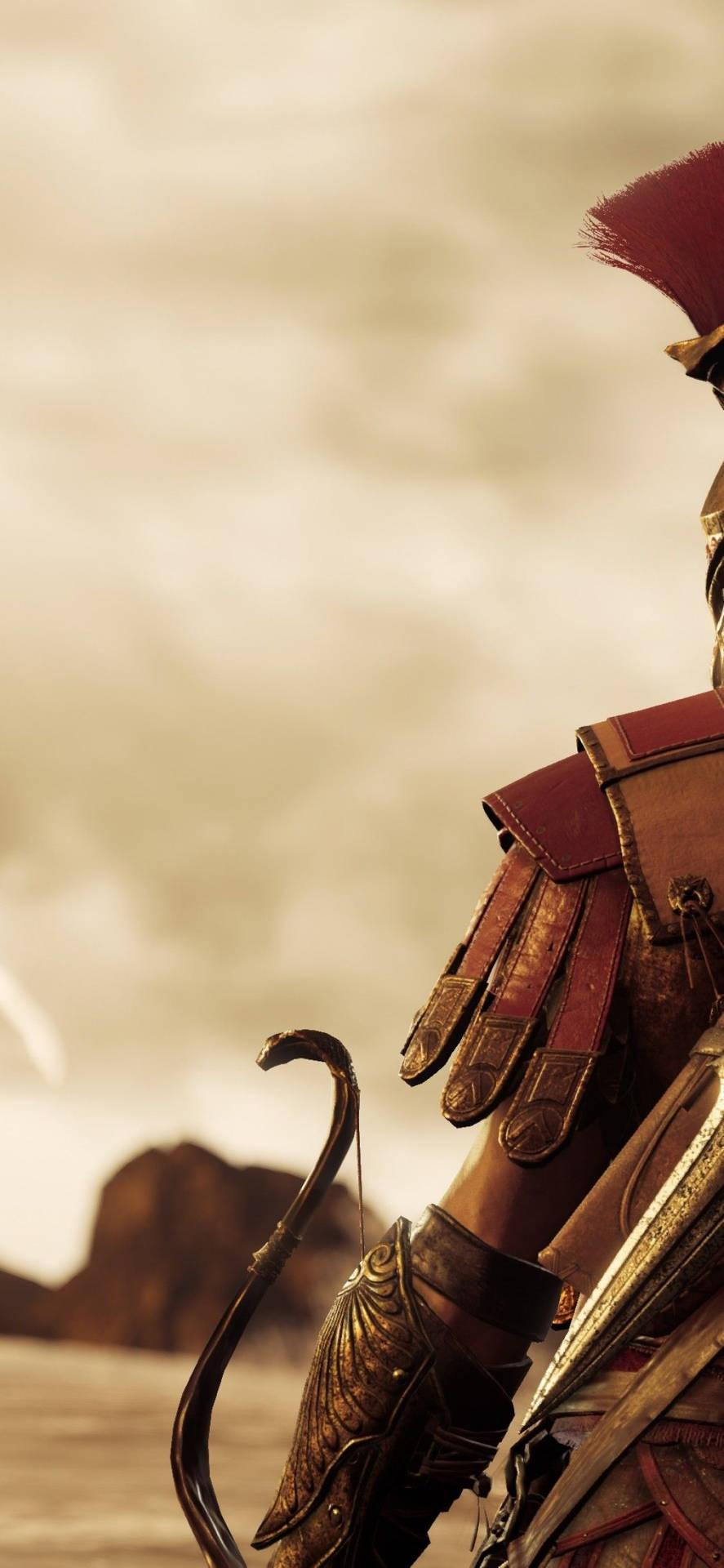 887x1920 Download Ancient Greek Soldier Odyssey iPhone Wallpaper