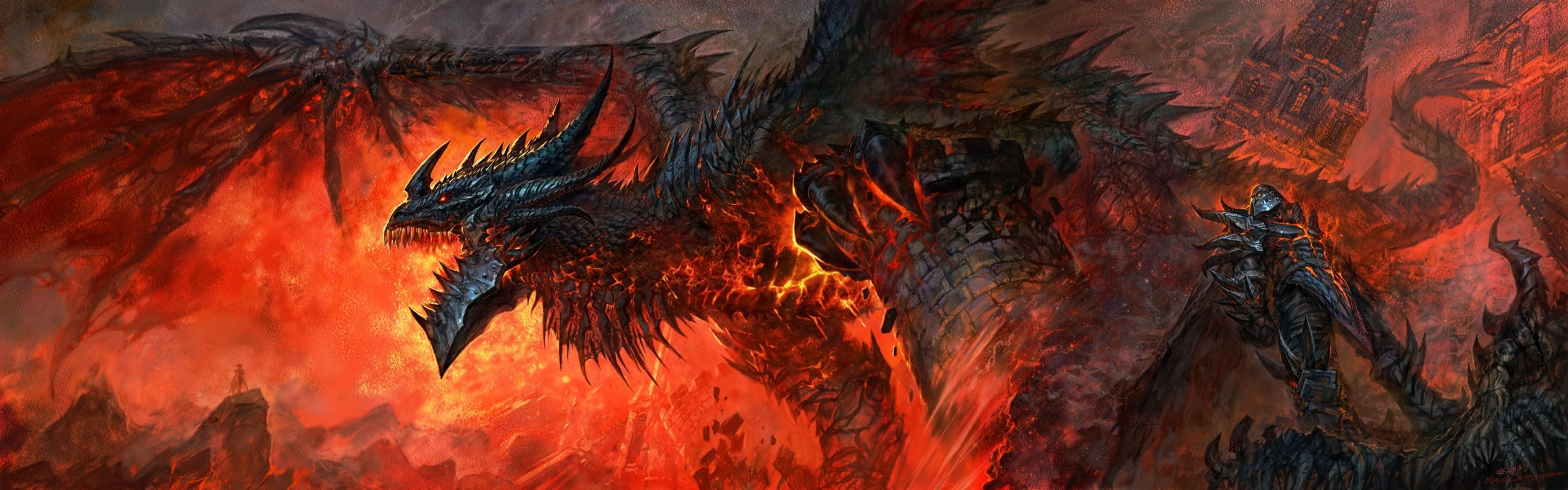 3840x1200 WOW: Deathwing HD pics WOW: Deathwing Wallpaper hd
