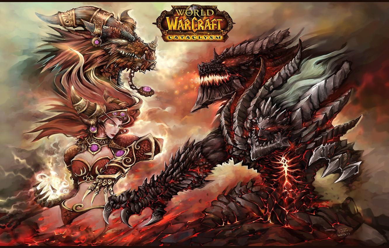 1332x850 Wallpaper Girl, WoW, Warcraft, Dragon, anime, Elf image for desktop, section игры