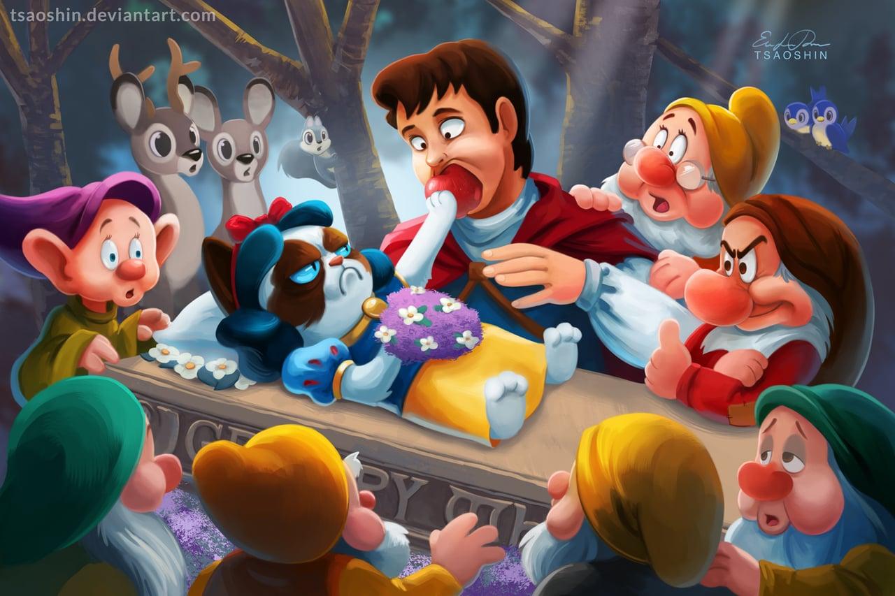 1280x853 Grumpy Cat Disney Princesses. Love & Sex
