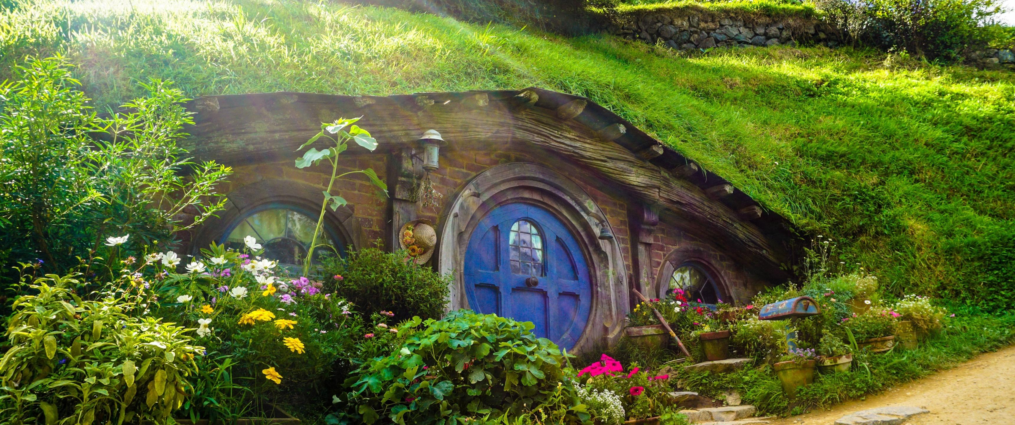 3440x1440 Hobbiton Movie Set Wallpaper 4K, New Zealand, World