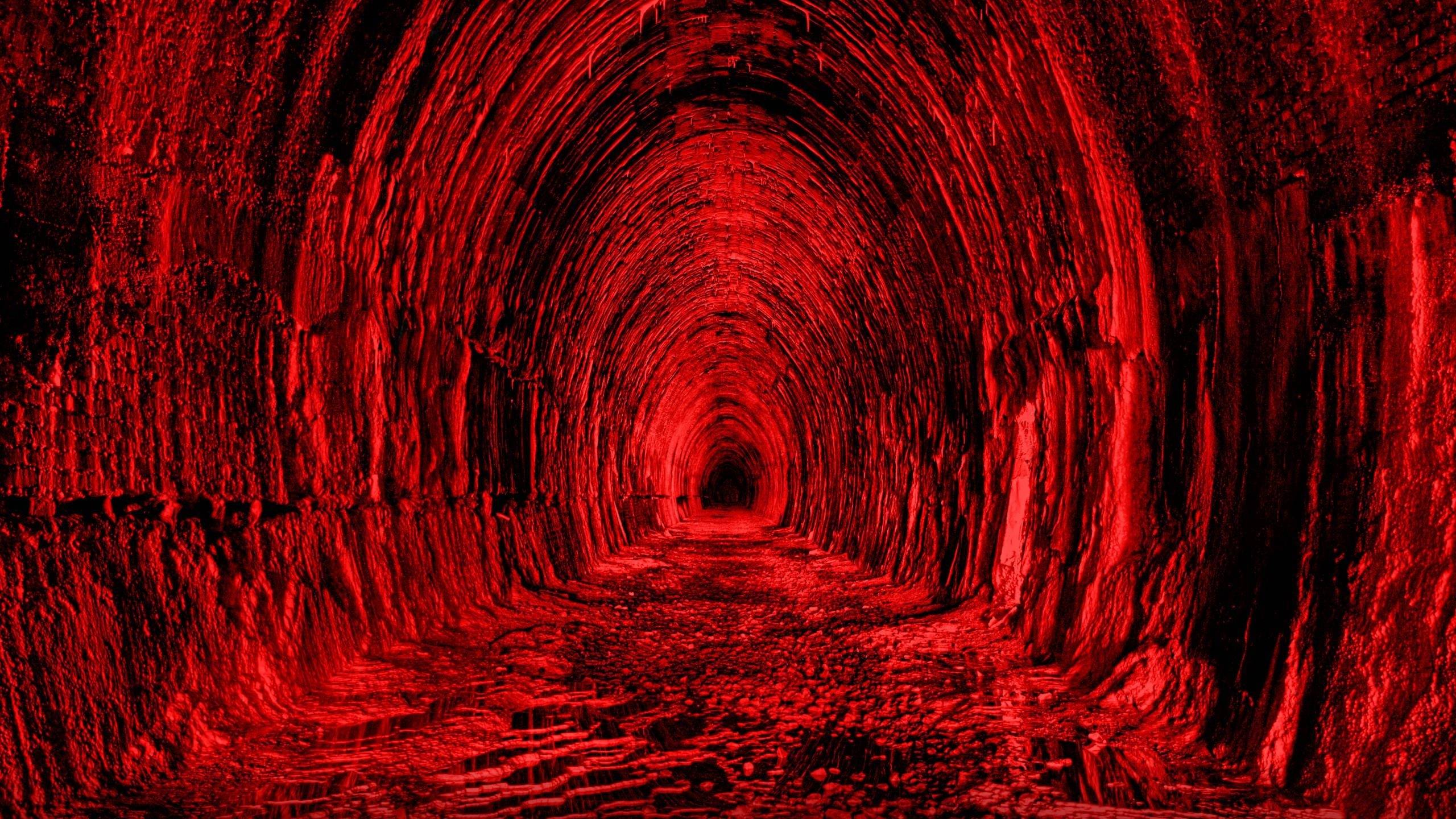 2560x1440 tunnel, red, black Wallpaper, HD 3D 4K Wallpaper, Image, Photo and Background