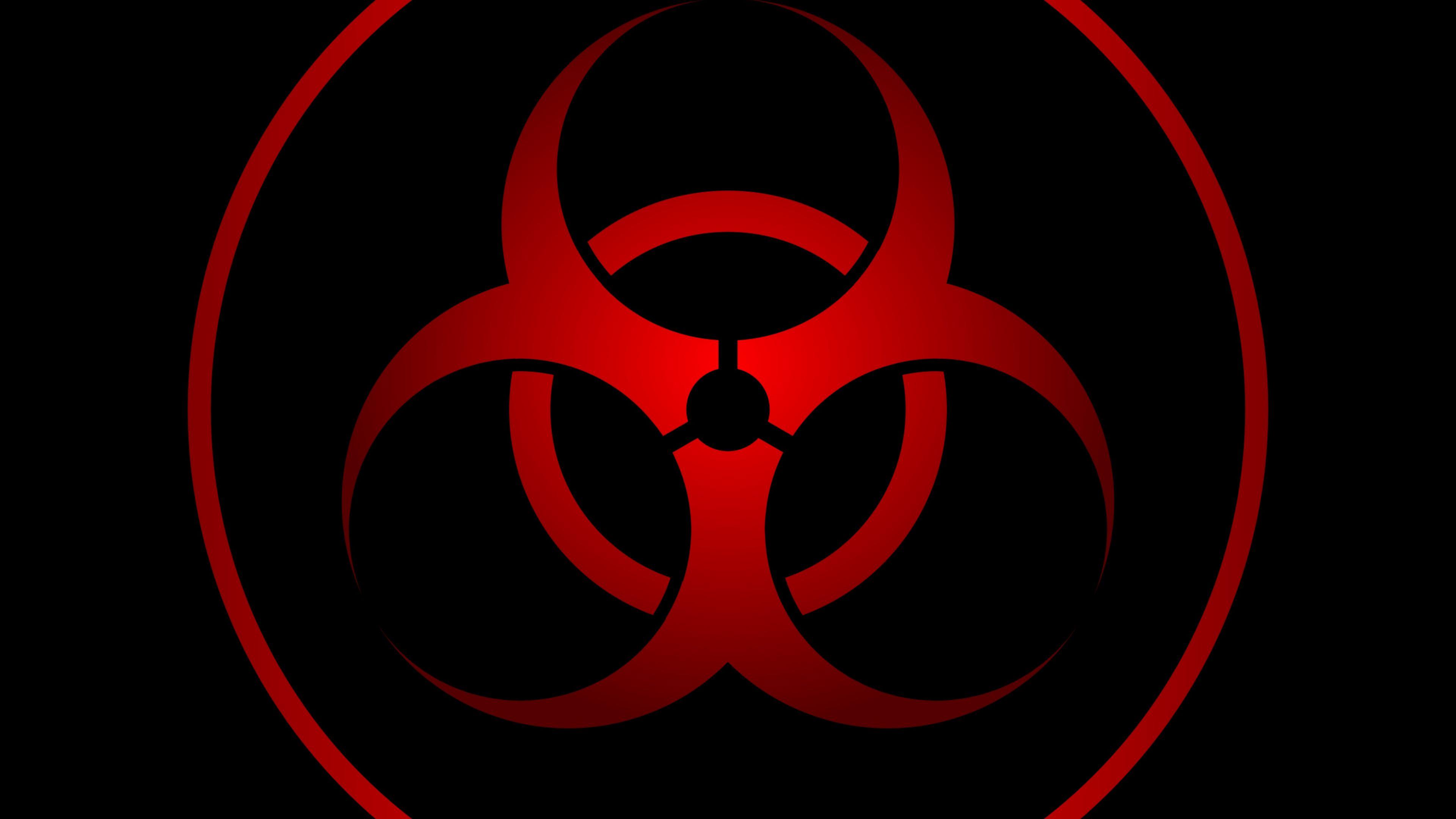 3840x2160 Download wallpaper 3840x2160 radiation, sign, symbol, red, black 4k uhd 16:9 HD background