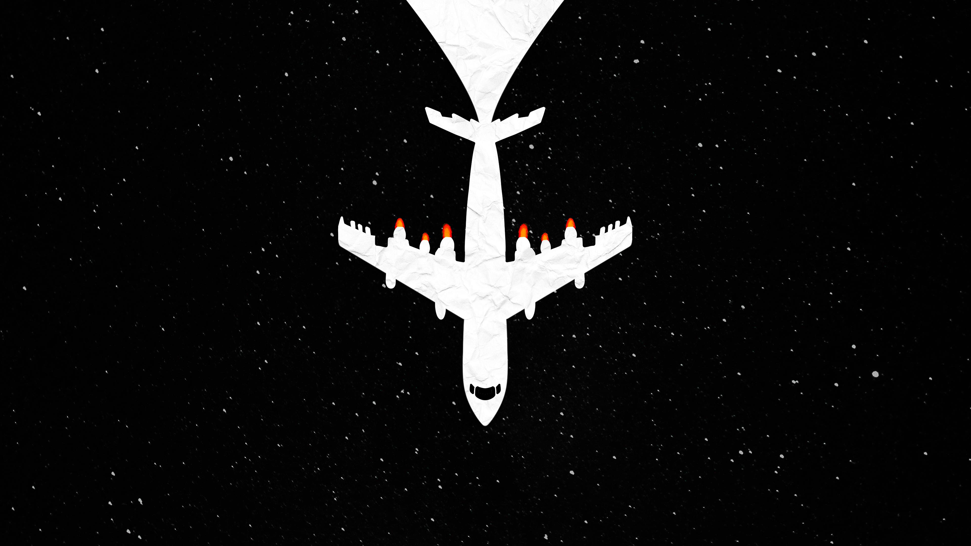 3840x2160 planes, dark, black, minimalism, minimalist, artist, artwork, digital art, hd, 4k Gallery HD Wallpaper