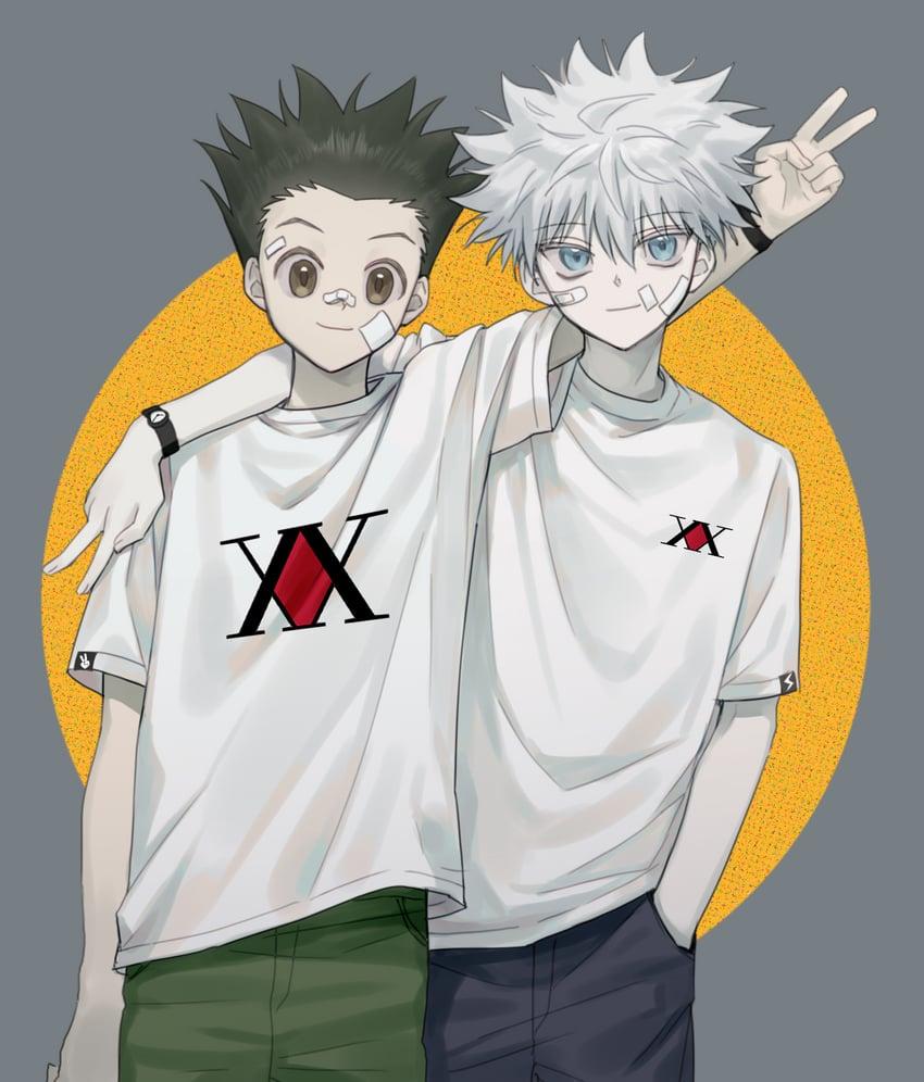 850x996 killua zoldyck and gon freecss (hunter x hunter) drawn