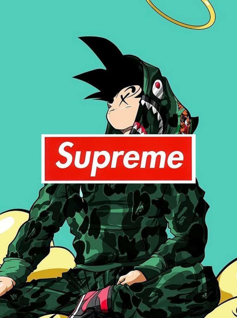 768x1028 Download Cool Supreme Anime Dragon Ball Z Goku In Hoodie Wallpaper
