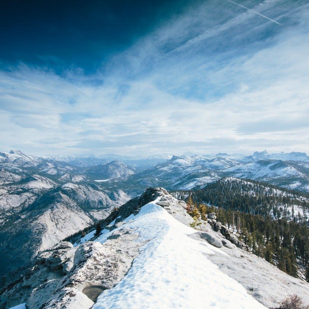 1024x1024 Hình nền Yosemite, 5k, Hình nền 4k, 8k, mùa đông, tuyết, rừng, OSX