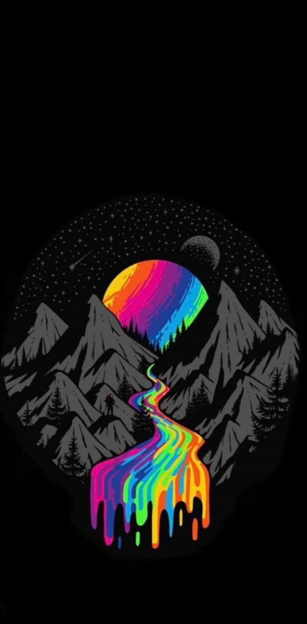 630x1280 Rainbow river wallpaper