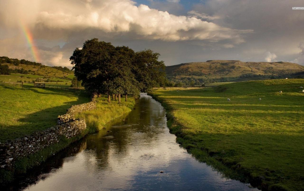 1280x804 Village River Sheeps Rainbow wallpaper. Village River Sheeps Rainbow