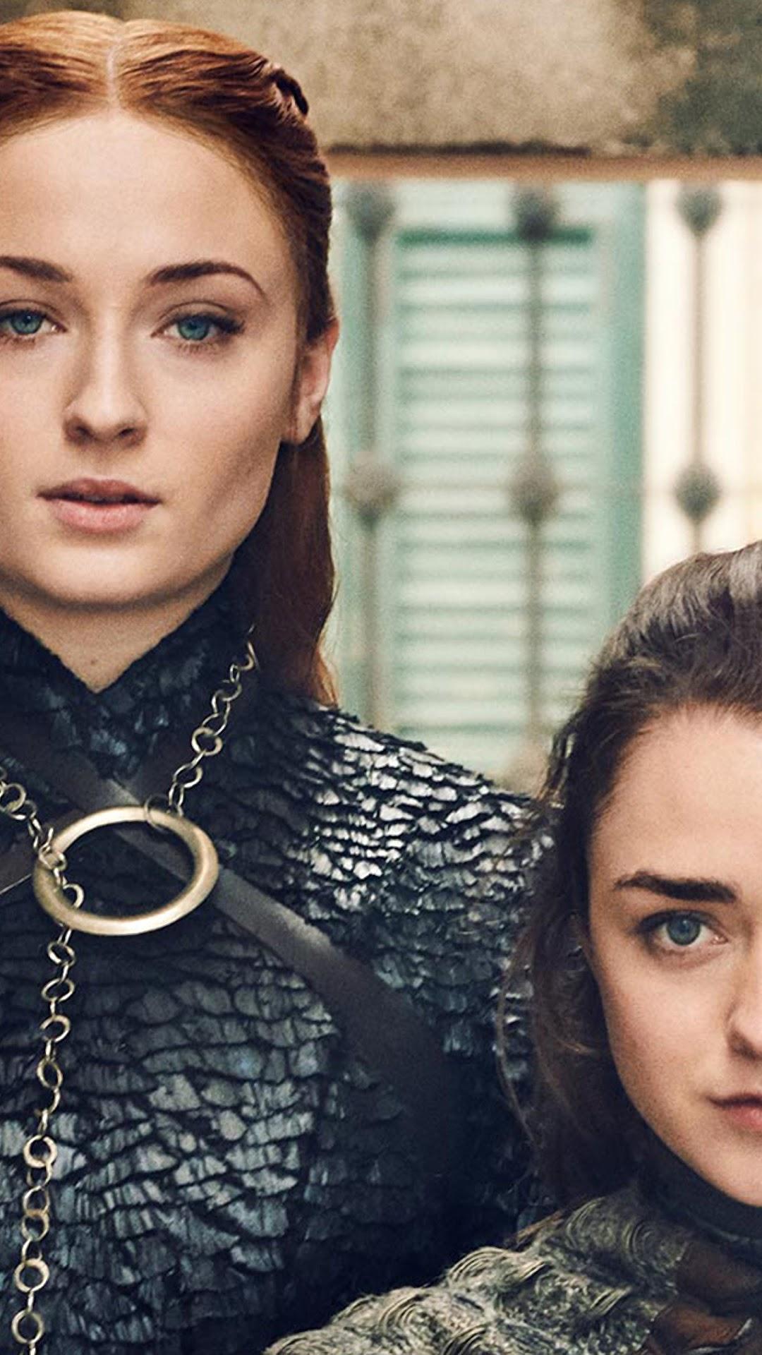 1080x1920 Sansa Stark, Arya Stark, Game of Thrones, Season 8 HD Gallery HD Wallpaper