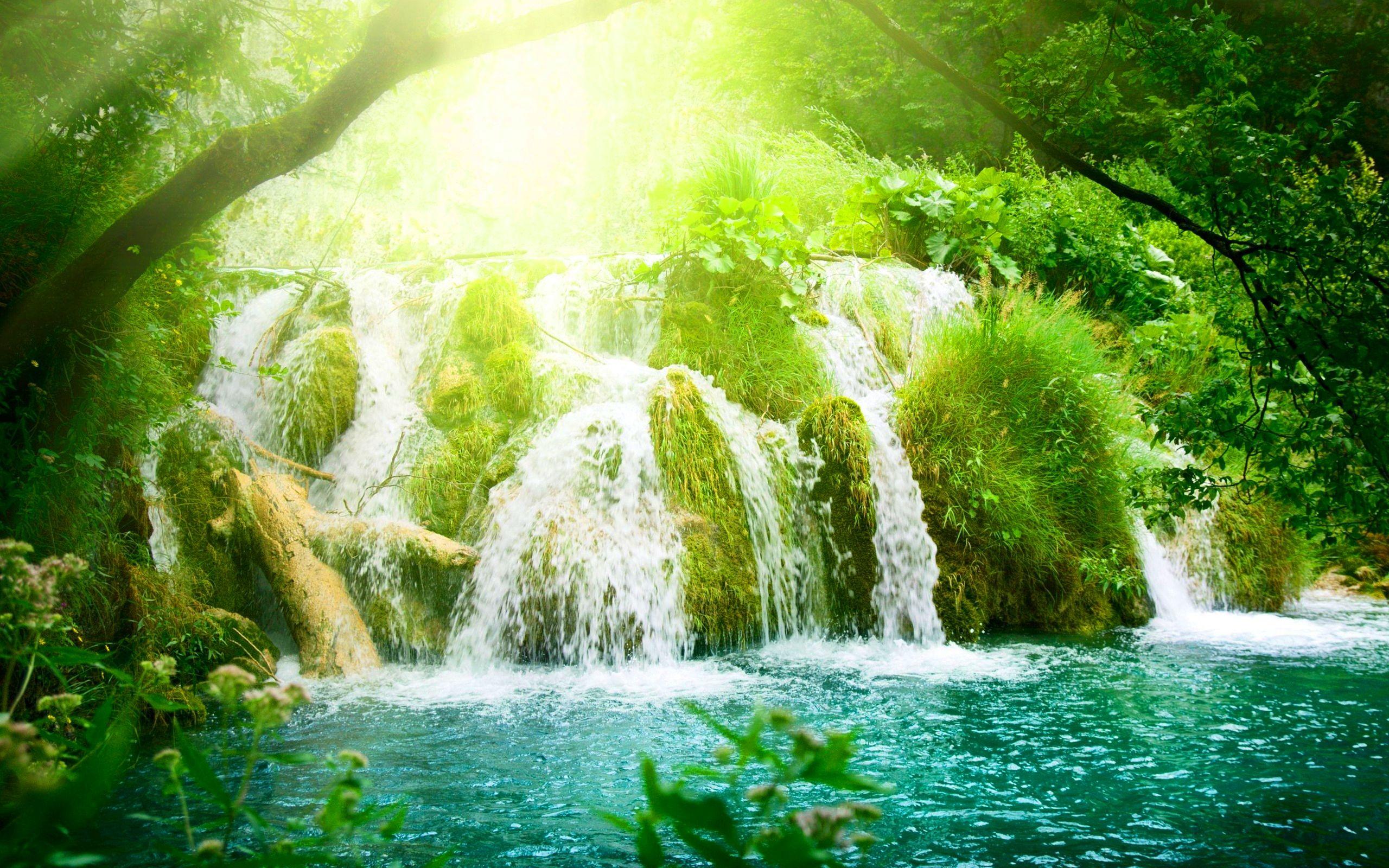 2560x1600 Paradise River Waterfalls Wallpaper. Waterfall wallpaper, Waterfall landscape, Landscape wallpaper