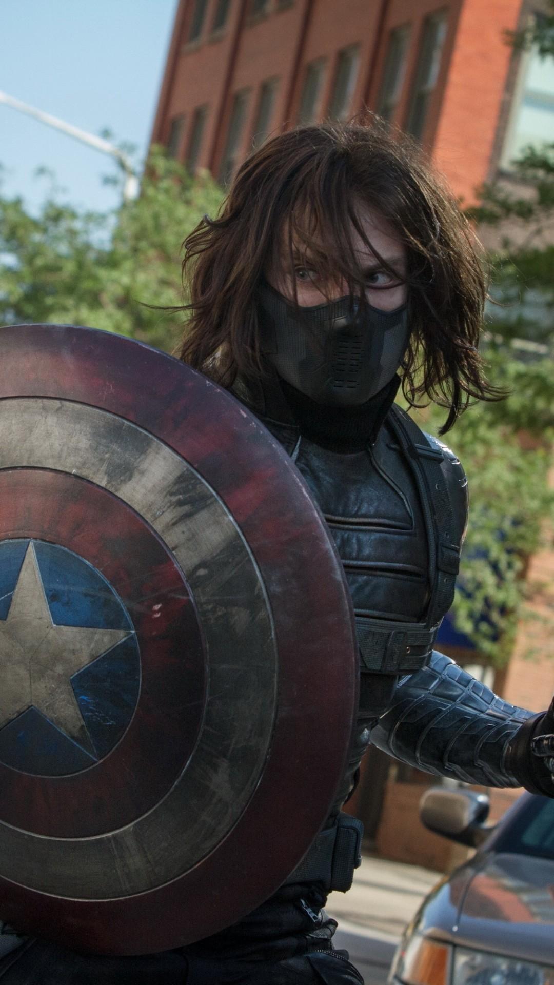 1080x1920 Preview wallpaper captain america the winter soldier, steve rogers, chris evans, captain america