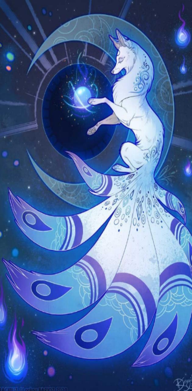 630x1280 Blue fox wallpaper