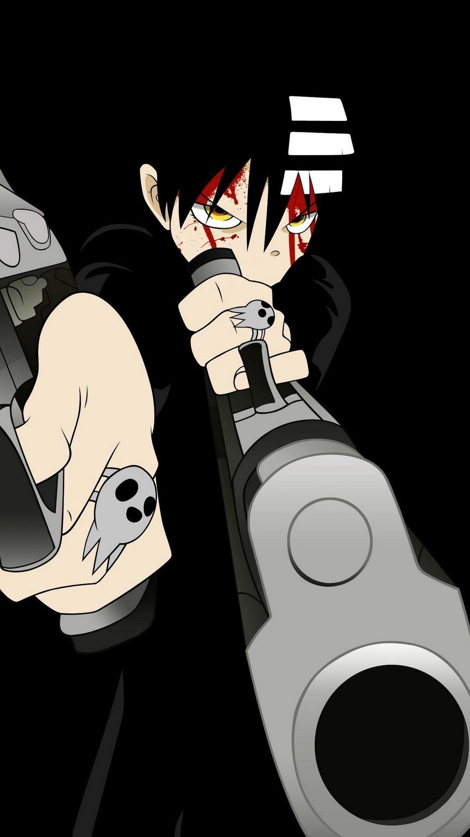 938x1668 Download wallpaper 938x1668 soul eater not, man, gun, guns, art