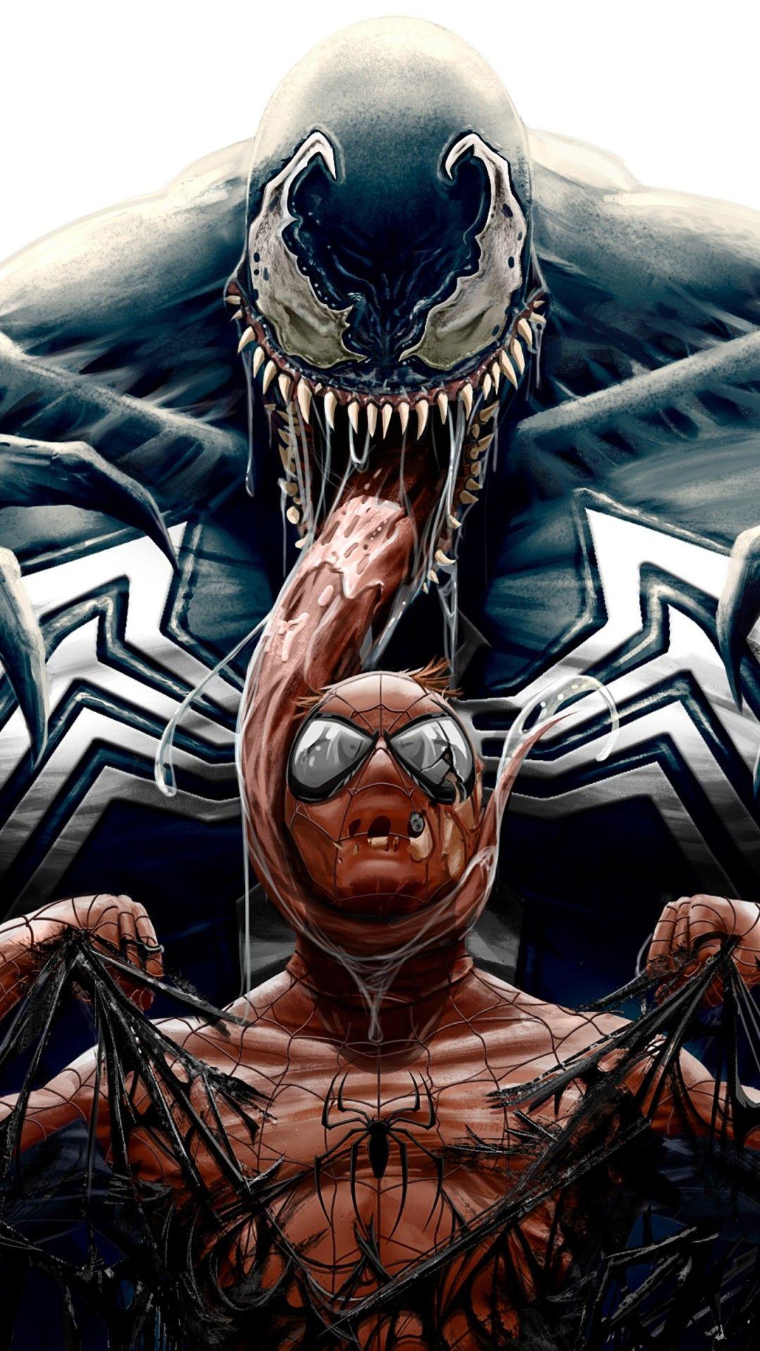 1080x1920 Download 1080x1920 Spiderman, Venom, Monster, Artwork Wallpaper