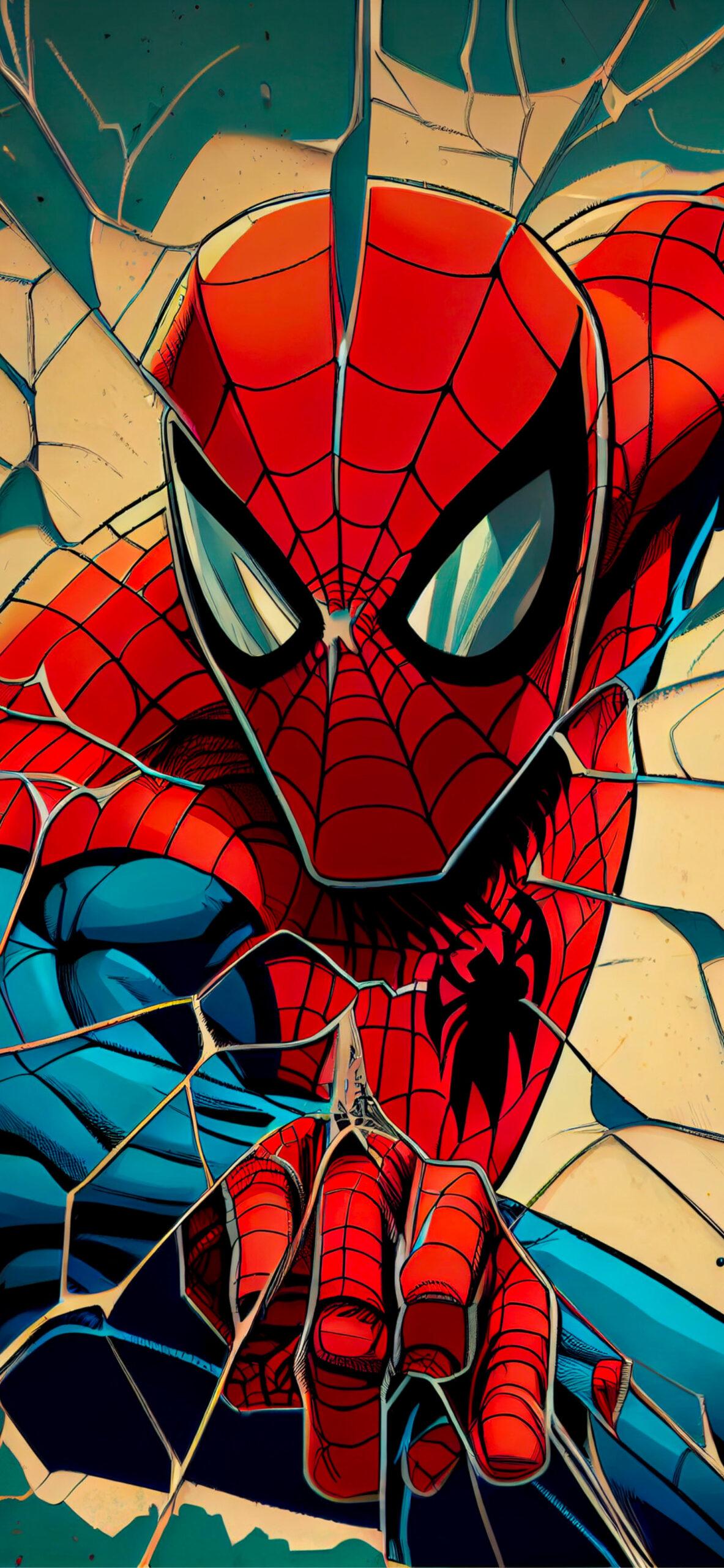 1183x2560 Spider Man Peeling Paint Wallpaper Spiderman Wallpaper